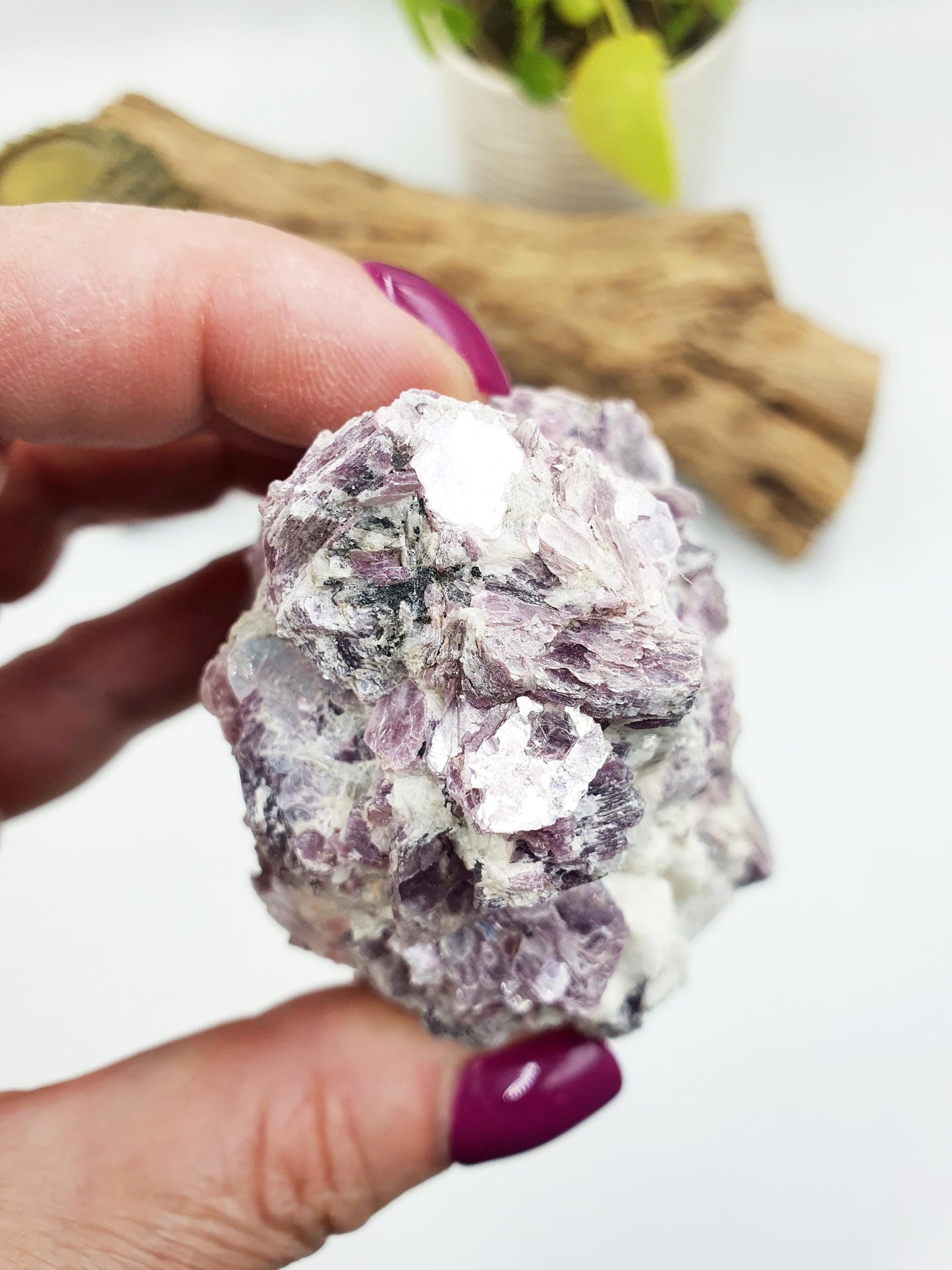 Sparkly Raw Purple Mica / Large Purple Mica Palm Specimen / Lepidolite Raw / Rough Purple Mica / Purple Mica Chunk - 270g