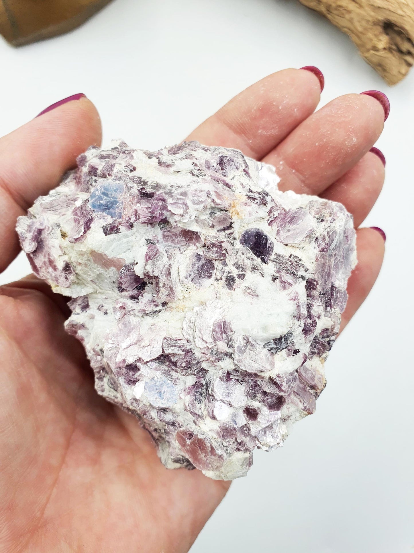 Sparkly Raw Purple Mica / Large Purple Mica Palm Specimen / Lepidolite Raw / Rough Purple Mica / Purple Mica Chunk - 270g