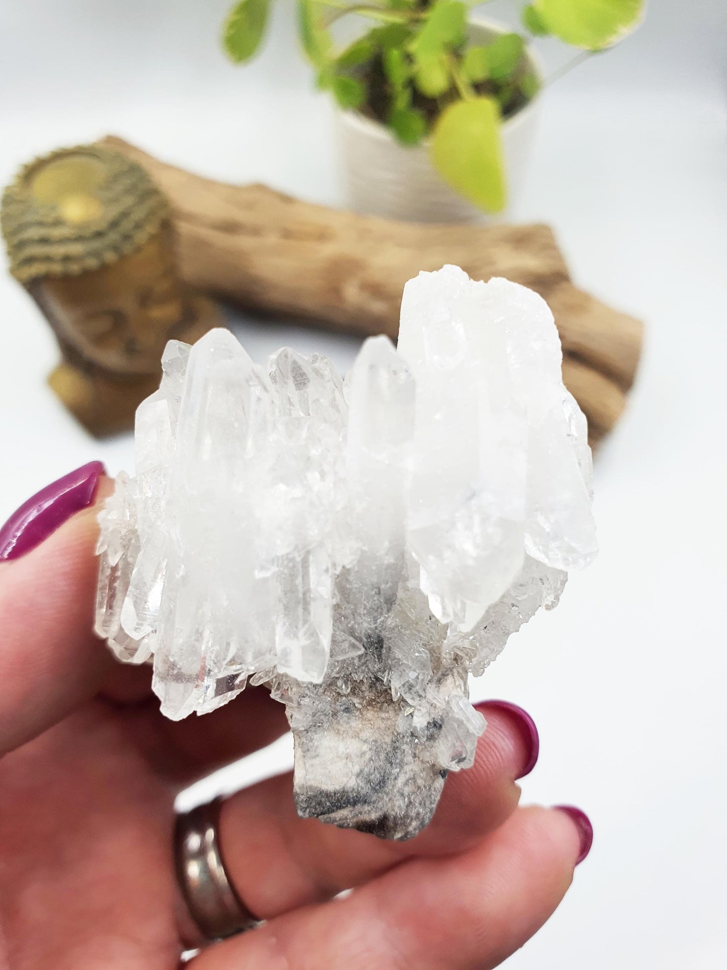 Cute Chrysanthemum Quartz Cluster / Raw Quartz Cluster / Mini Quartz Cluster - 88g