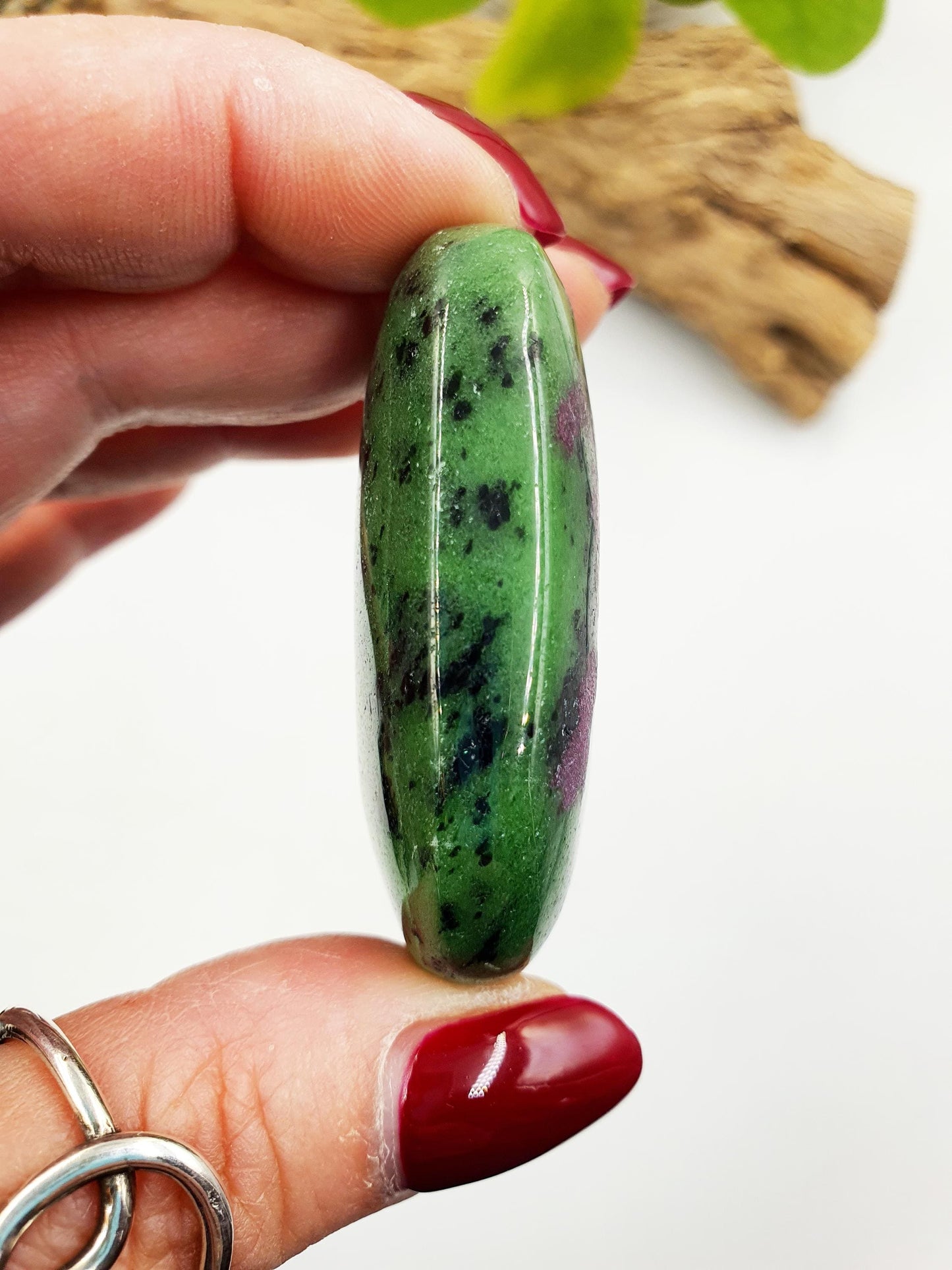 Ruby in Zoisite Palm / Ruby Zoisite Palm Stone / Anyolite Palm / Pocket Crystal / Meditation Palm - 65g