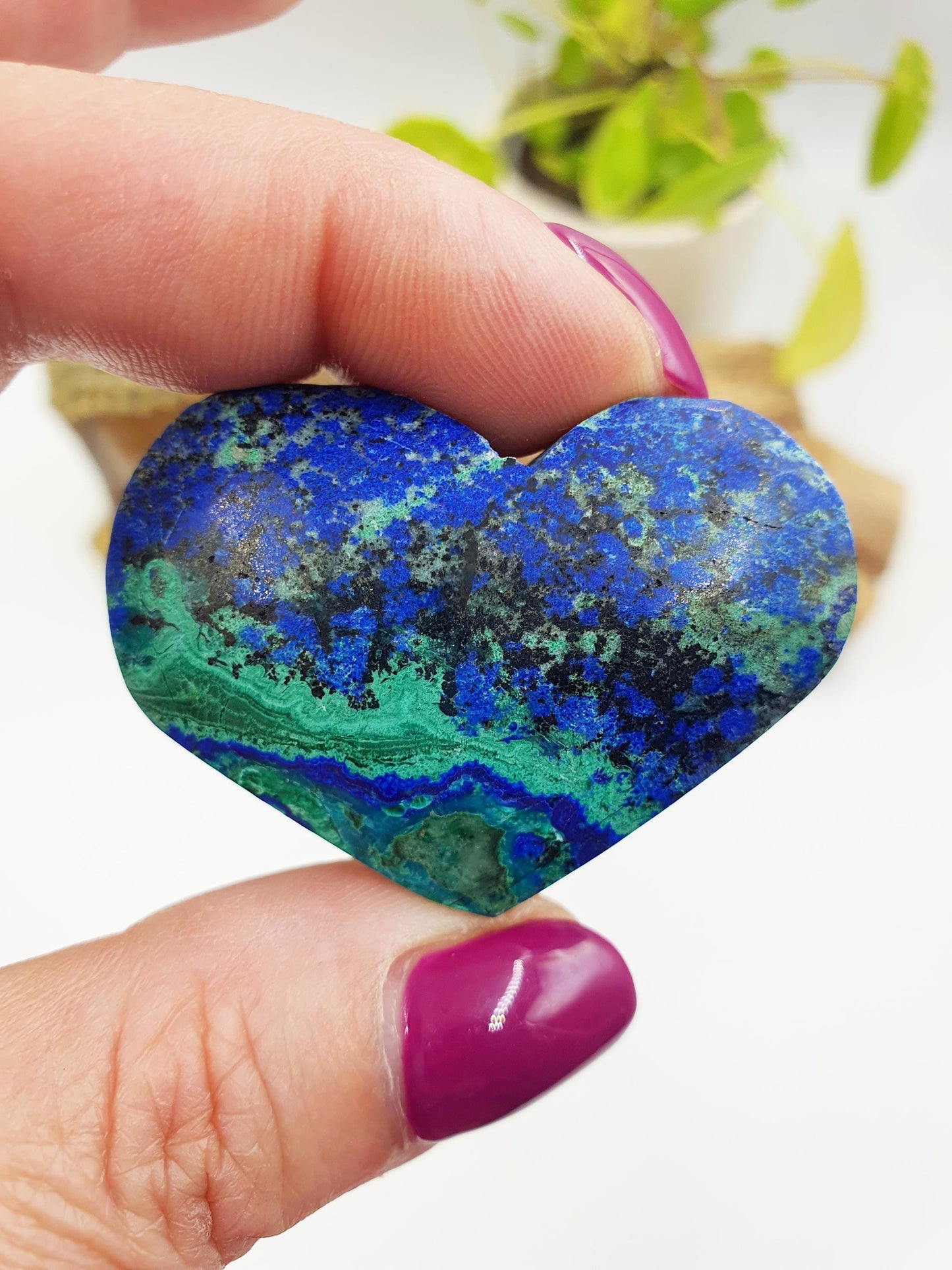 High Grade Azurite Crystal Heart / Stunning Azurite Puff Heart / Azurite Reki Crystal Heart / Collectors Crystal Heart - 35g