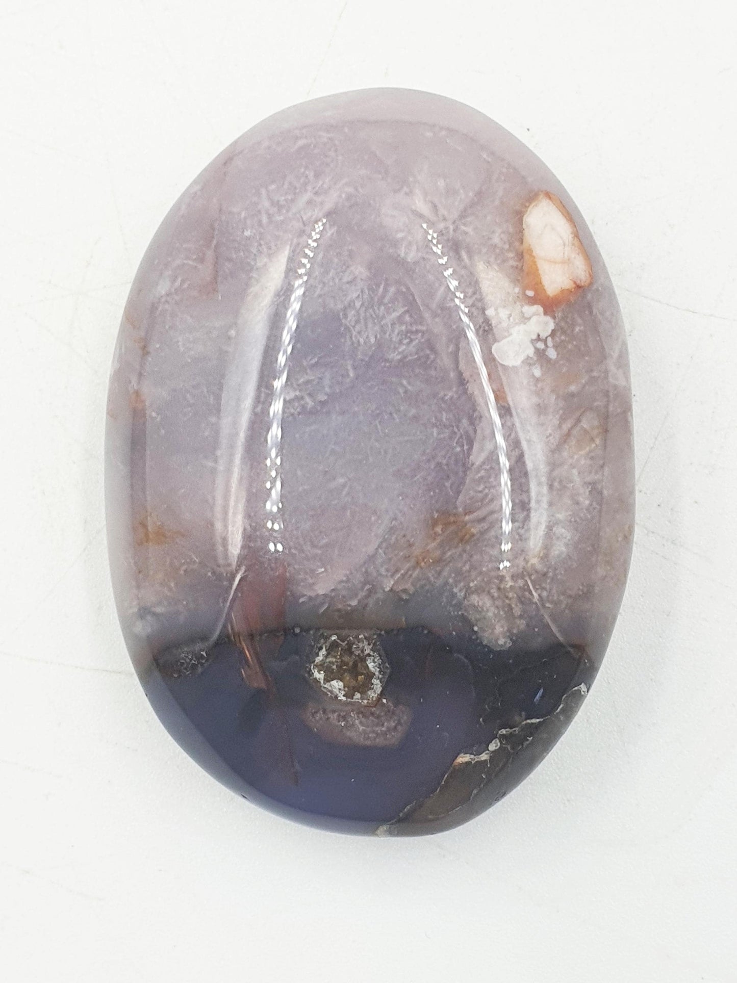 Unique Blue Flower Agate Palm / Sakura Agate Palm Stone / Blue Flower Agate Crystal / Meditation Palm - 65g