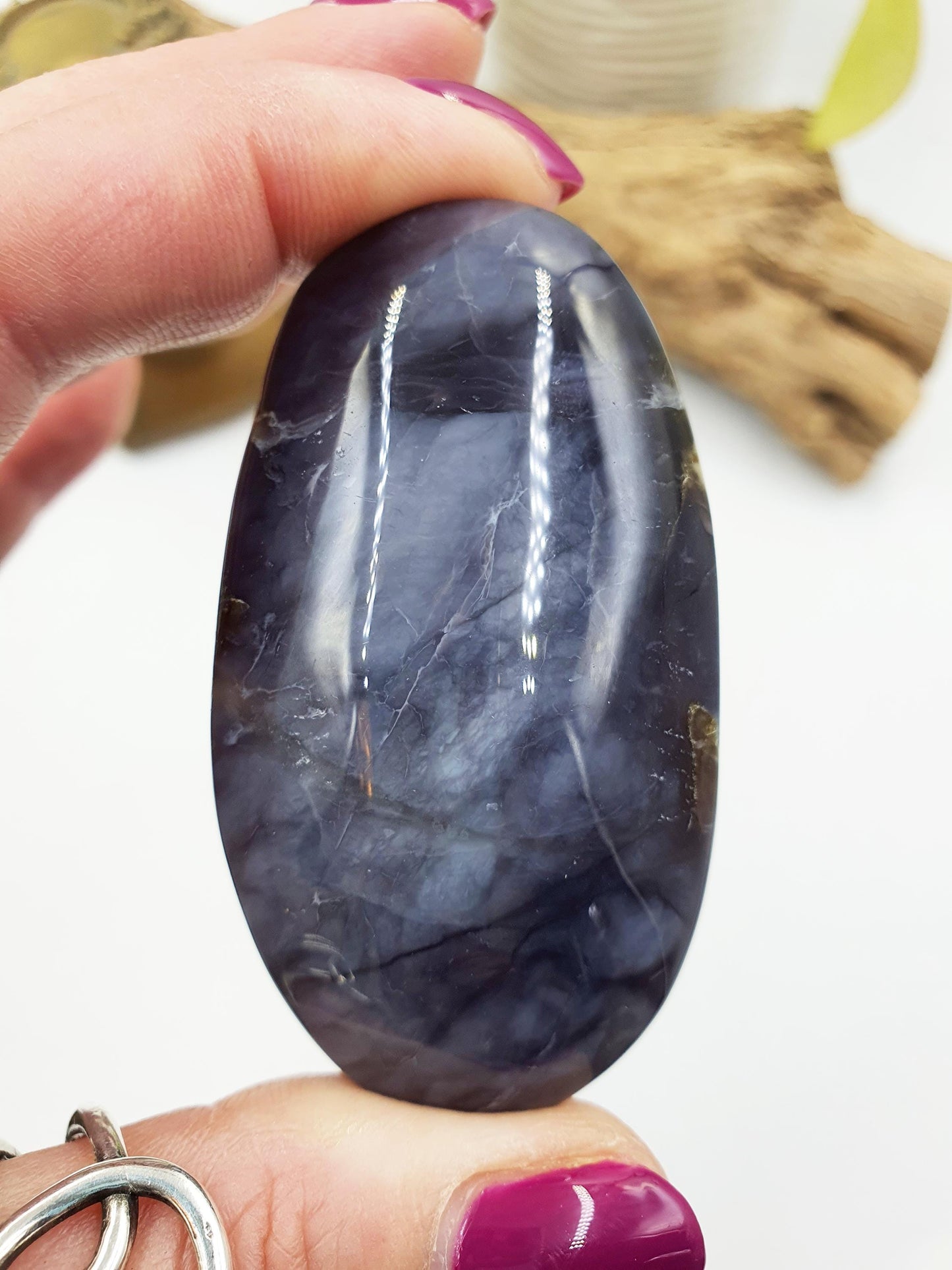 Beautiful Petrified Wood Palm / Petrified Wood Palm Stone / Meditation Palm / Reiki Crystal Palm - 75g