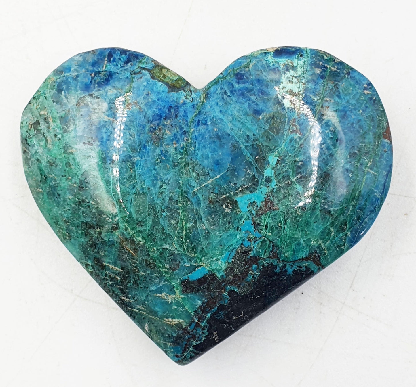 Beautiful Phoenix Turquoise Crystal Heart / Phoenix Stone Puff Heart / Collectors Heart - 50g