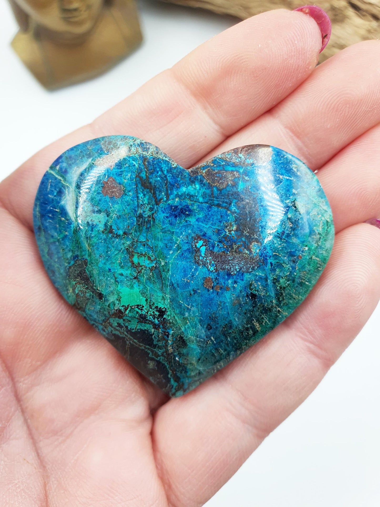 Beautiful Phoenix Turquoise Crystal Heart / Phoenix Stone Puff Heart / Collectors Heart - 50g