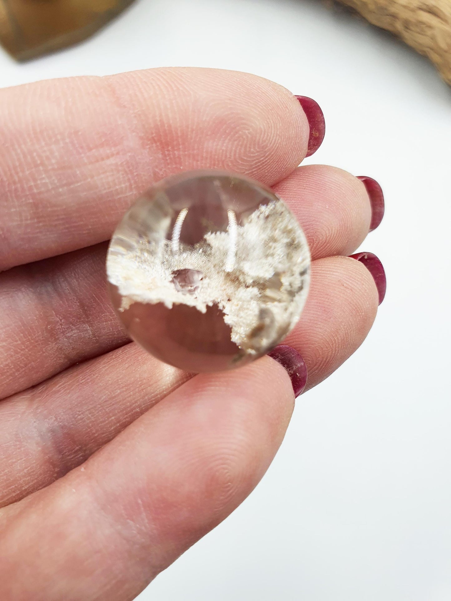 Gorgeous Little Garden Quartz Sphere/Lodolite Quartz Mini Sphere / Collectors Mini Sphere - 21mm