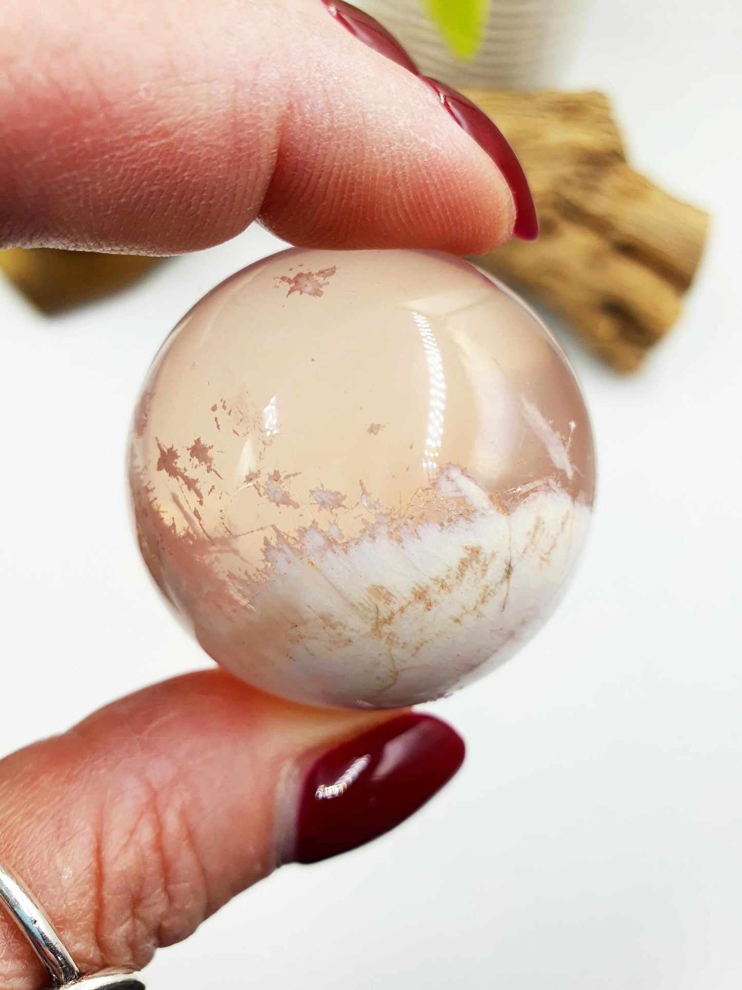 Rare Rose Quartz with Garden and strong Starlight / Garden Rose Quartz Sphere / Collectors Crystal Sphere / Rose Lodolite Sphere - 39.7mm