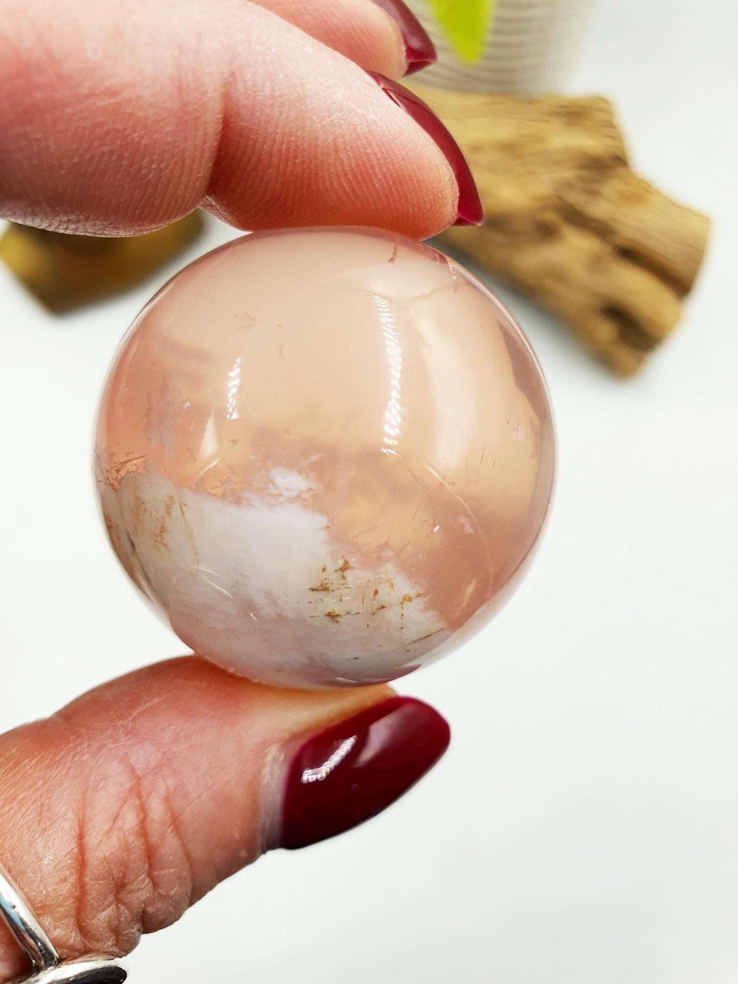 Rare Rose Quartz with Garden and strong Starlight / Garden Rose Quartz Sphere / Collectors Crystal Sphere / Rose Lodolite Sphere - 39.7mm