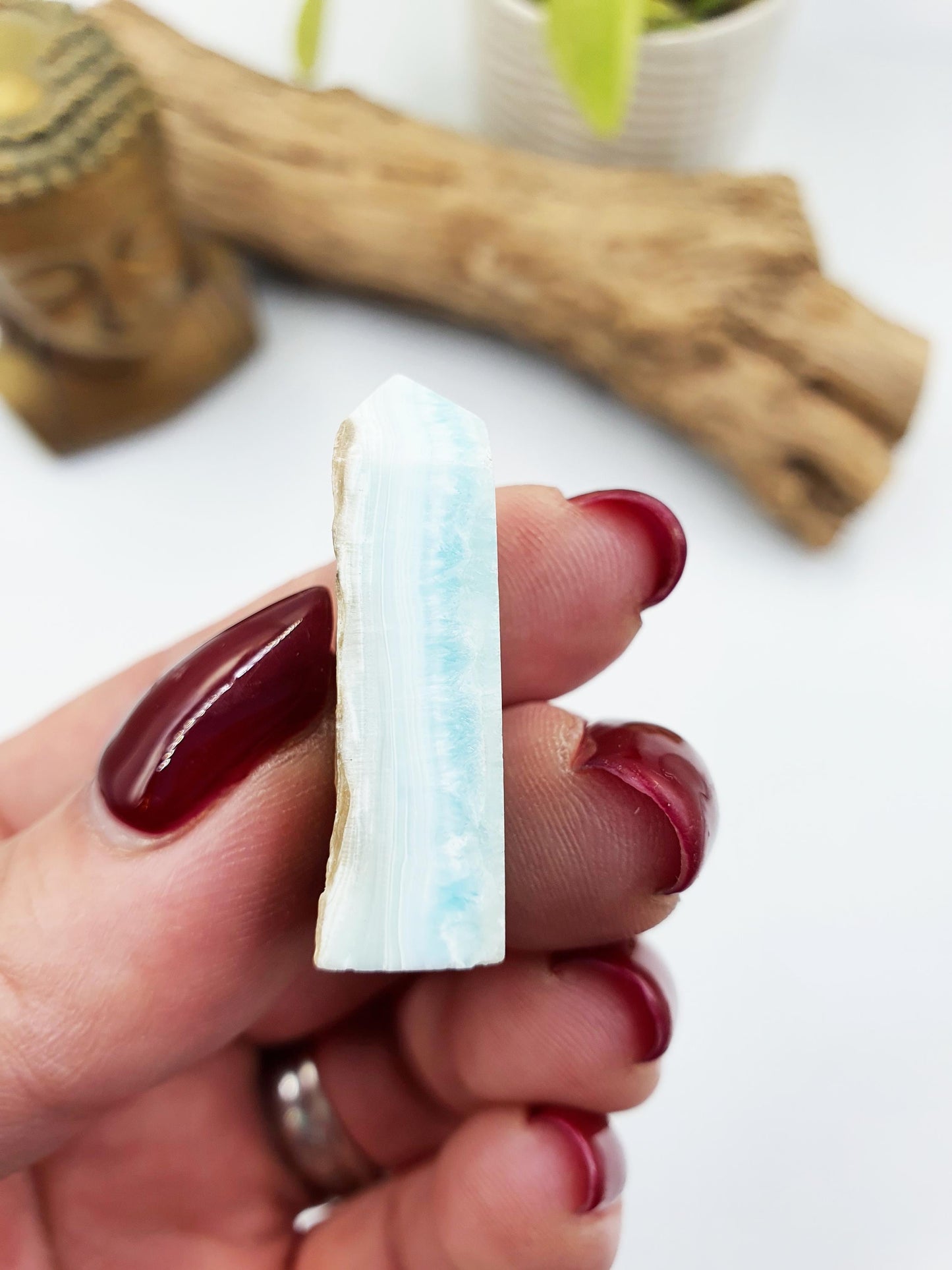 Natural Larimar Mini Tower / Natural Larimar Point / Natural Larimar / Rare Crystal - 11.1g