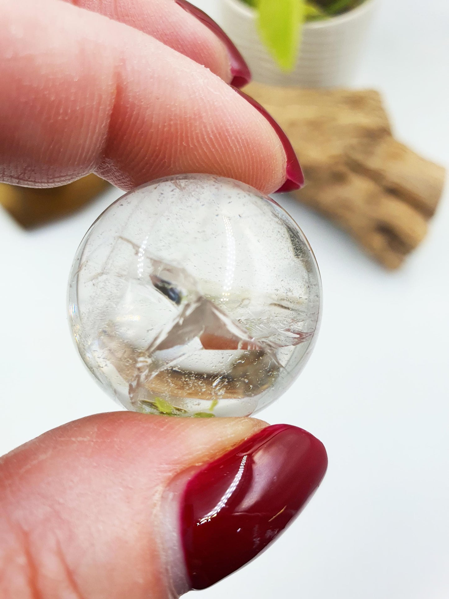 Stunning Little Clear Quartz Mini Sphere with large rainbows / Clear Quartz Crystal Ball / Clear Quartz Orb - 27mm