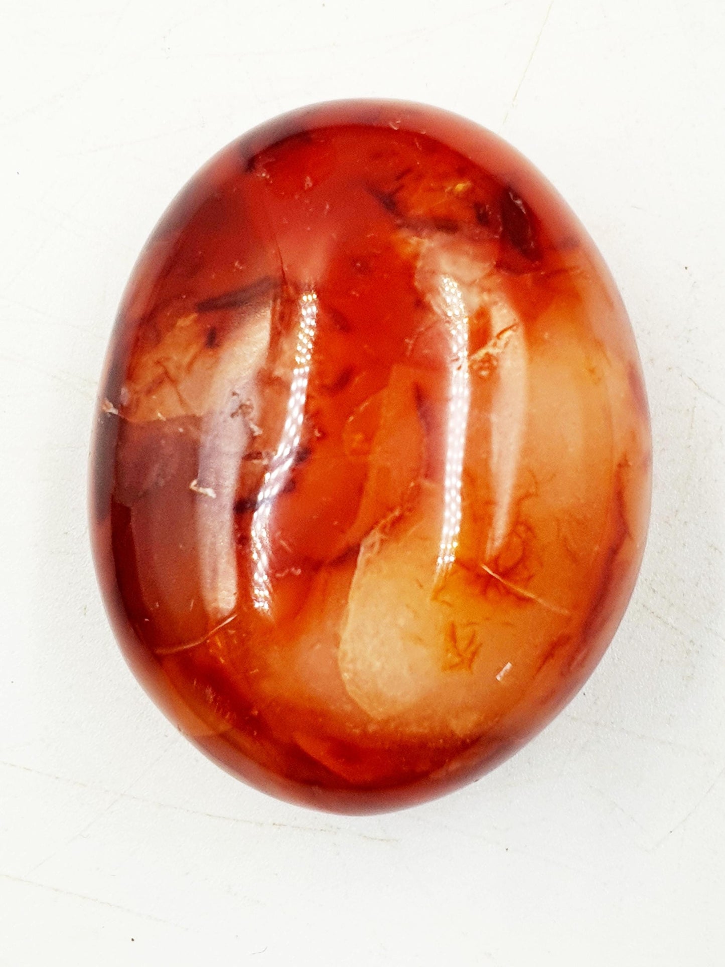 Beautiful Carnelian Palm / Carnelian Palm Stone / Carnelian Pocket Stone / Meditation Palm / Reiki Crystal Palm - 80g