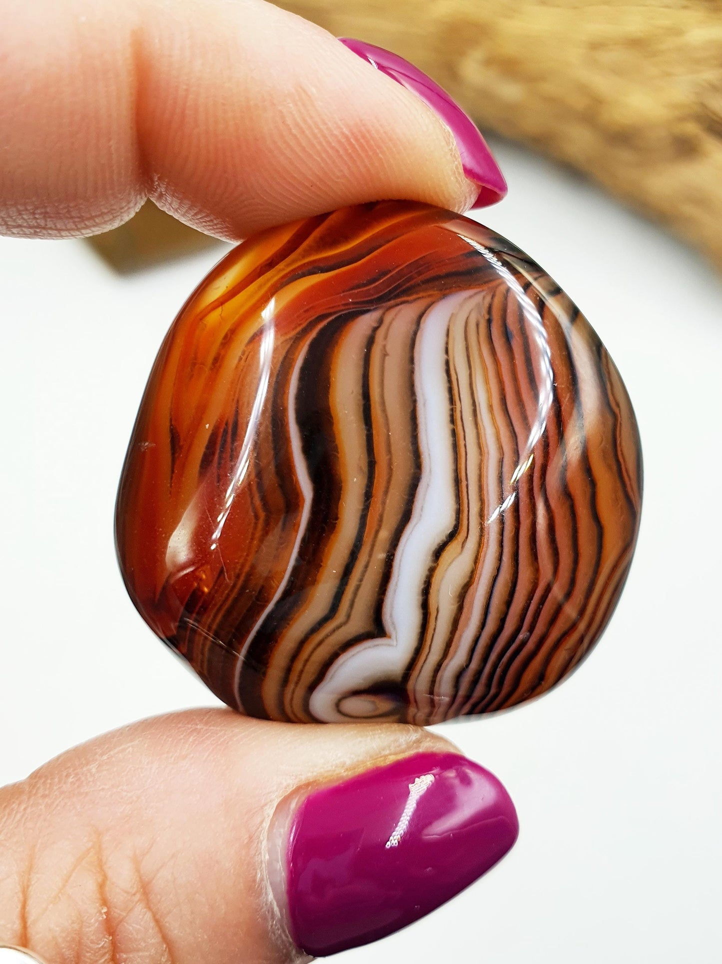Little Sardonyx Palm / Sardonyx Palm Stone / Healing Palm / Meditation Palm / Reiki Crystal / Banded Palm - 30g