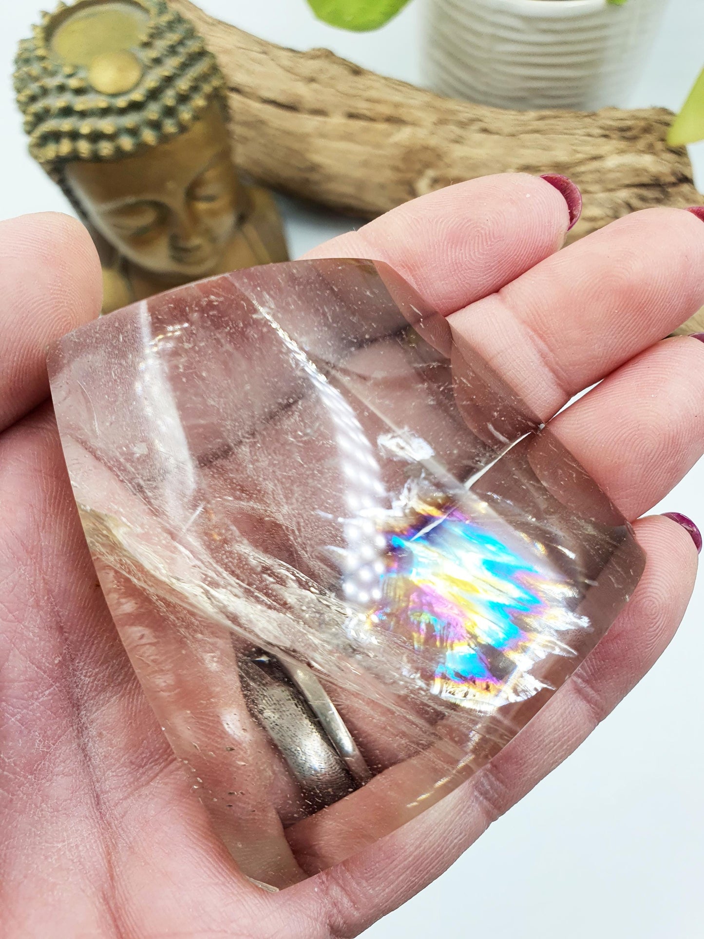Clear Quartz Freeform with huge rainbow / Clear Quartz Chunk / Clear Quartz Piece - 135g