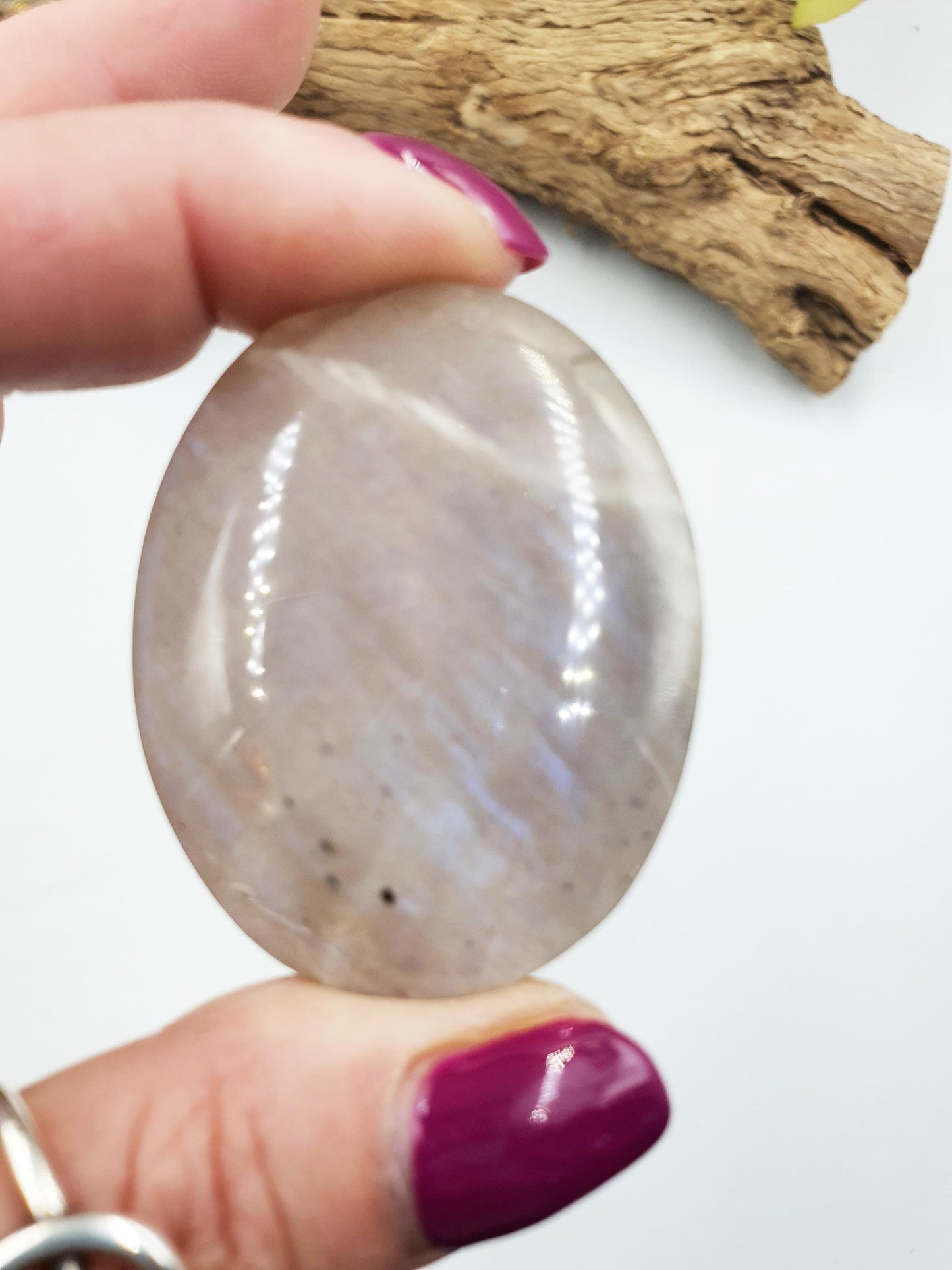 Beautiful Flashy Blue Moonstone and Sunstone Palm / Sunstone and Moonstone Palm Stone / Reiki Crystal / Meditation Palm - 50g