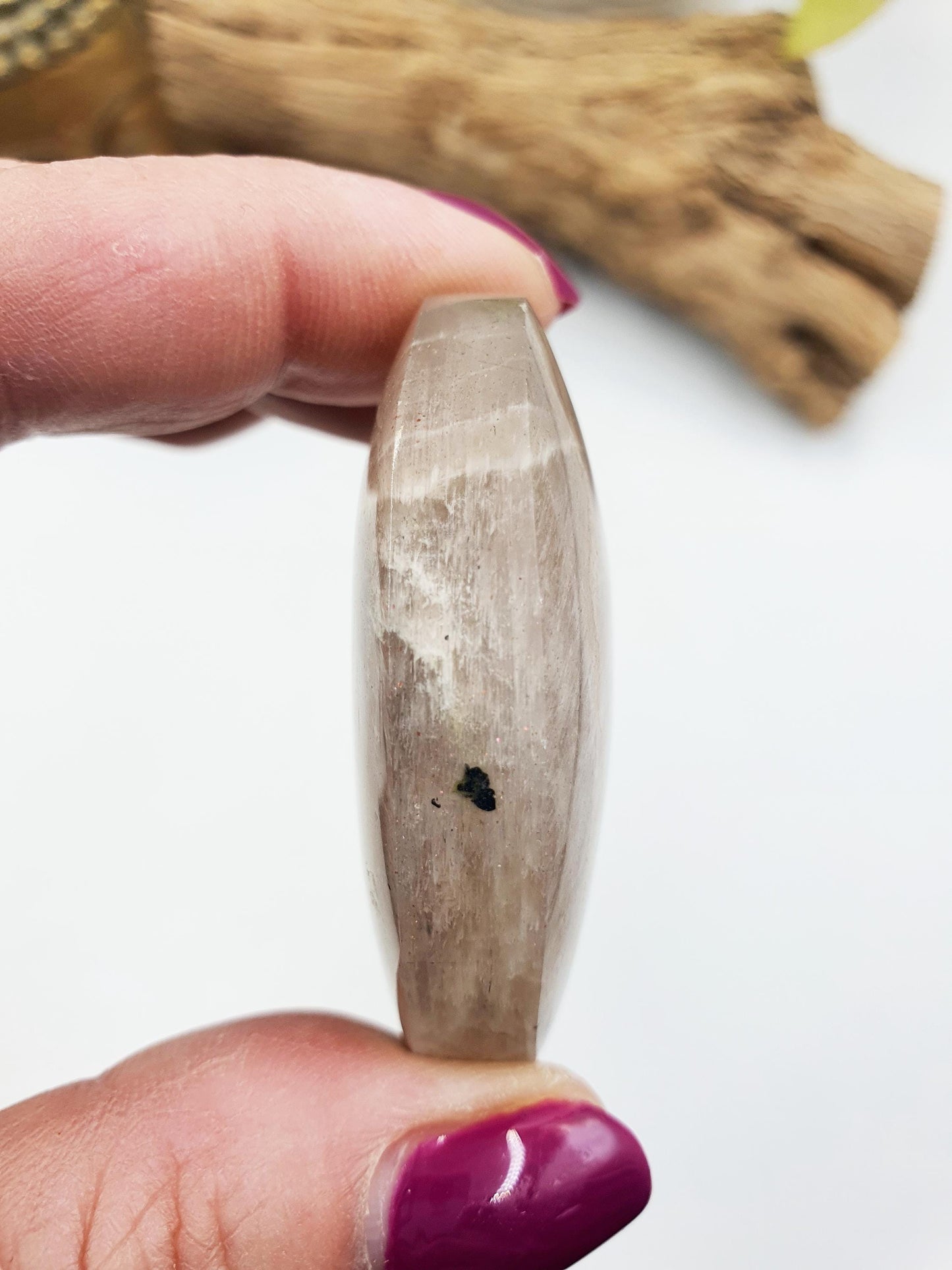 Beautiful Flashy Blue Moonstone and Sunstone Palm / Sunstone and Moonstone Palm Stone / Reiki Crystal / Meditation Palm - 50g