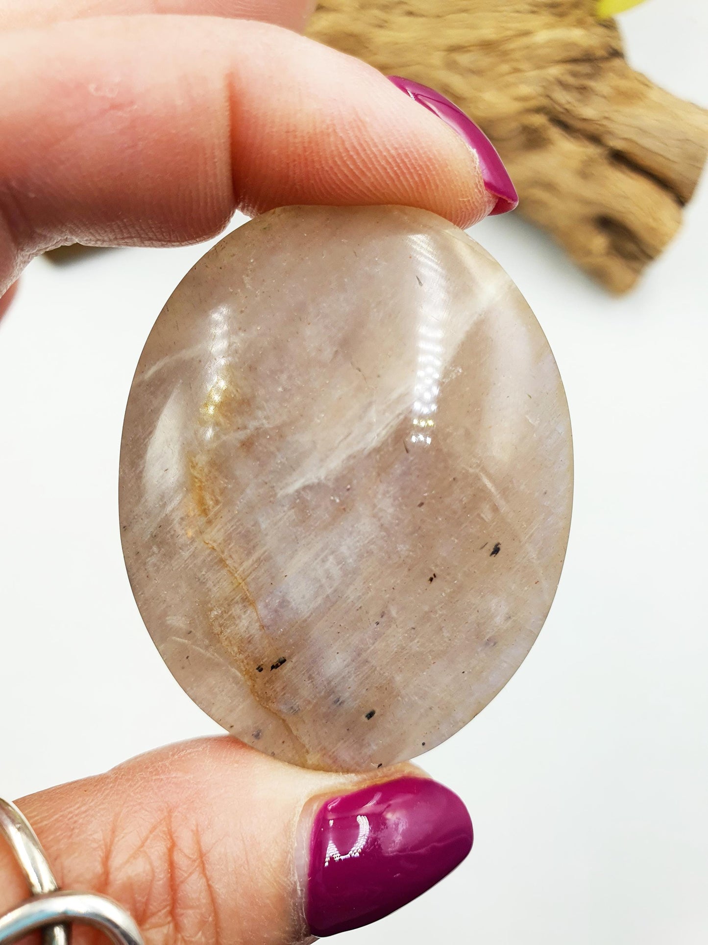 Beautiful Flashy Blue Moonstone and Sunstone Palm / Sunstone and Moonstone Palm Stone / Reiki Crystal / Meditation Palm - 50g