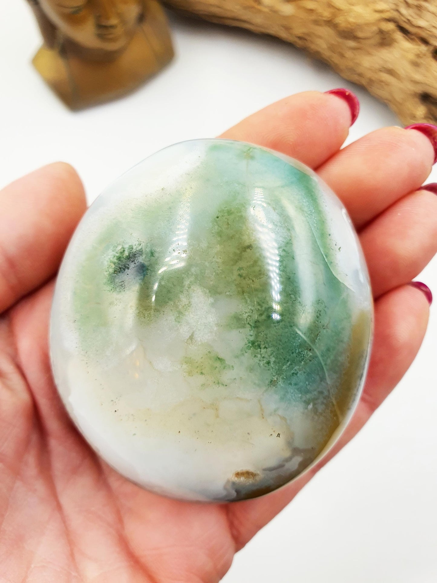Large Ocean Jasper Palm / Ocean Jasper Palm stone / Colourful OJ Palm / Meditation Palm - 210g