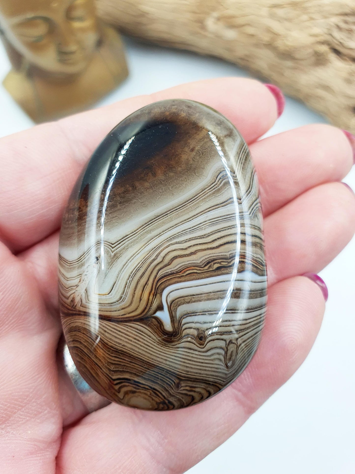Beautiful Sardonyx Palm / Sardonyx Palm Stone / Healing Palm / Meditation Palm / Reiki Crystal Palm - 50g