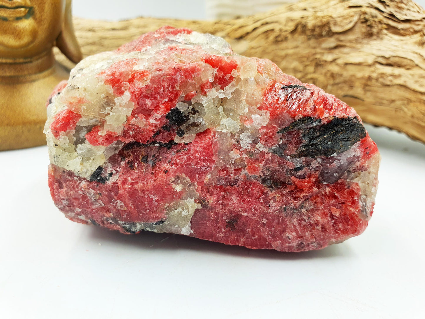 Raw Rhodonite Specimen / Large Raw Red Rhodonite / Raw Rhodonite Chunk / Raw Pink Crystal Specimen - 605g