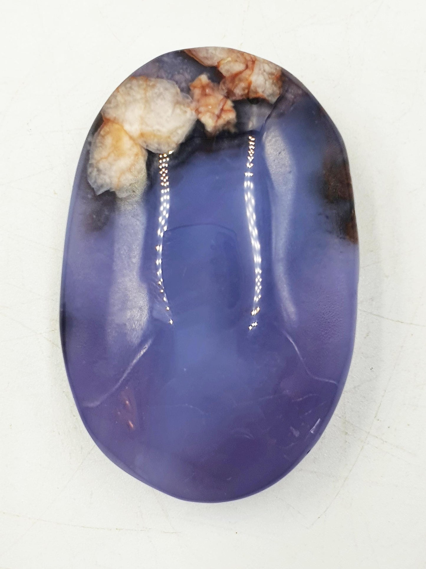Beautiful Blue Flower Agate Palm / Sakura Agate Palm Stone / Blue Flower Agate Crystal / Meditation Palm - 70g