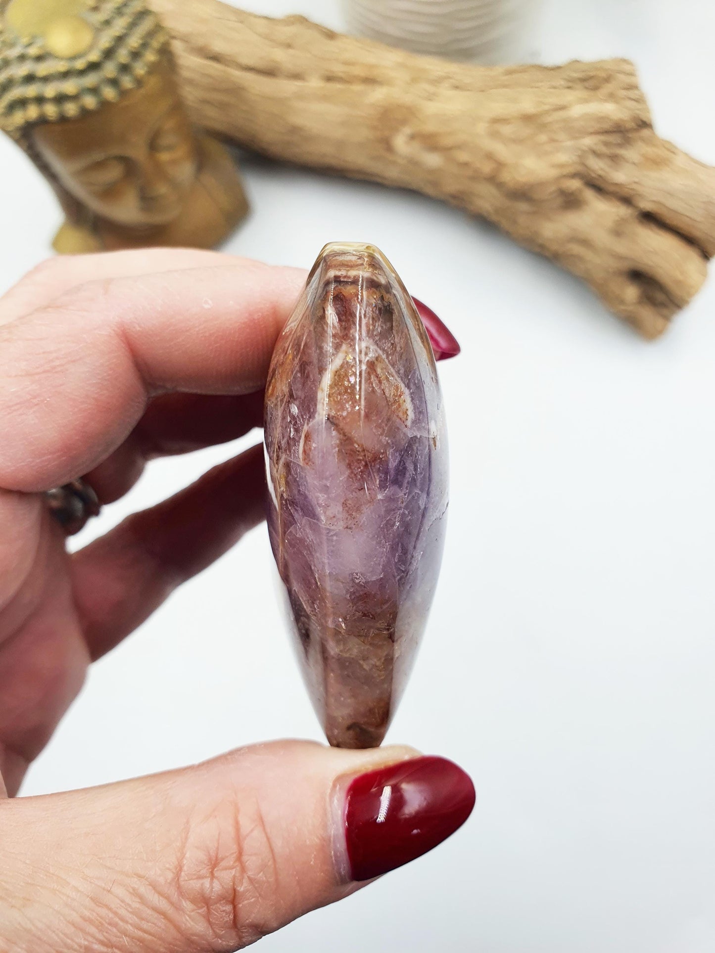 Beautiful Amethyst Agate Puff Heart / Amethyst Agate Crystal Heart / Crystal Heart - 125g