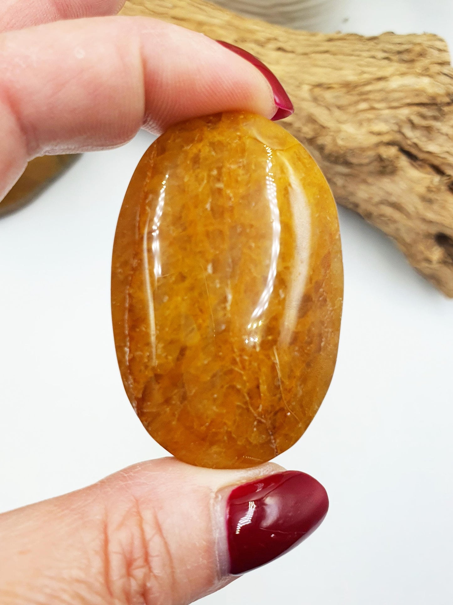 Beautiful Golden Healer Palm / Golden Healer Palm Stone / Hematoid Palm / Reiki Crystal Palm / Meditation Palm - 50g