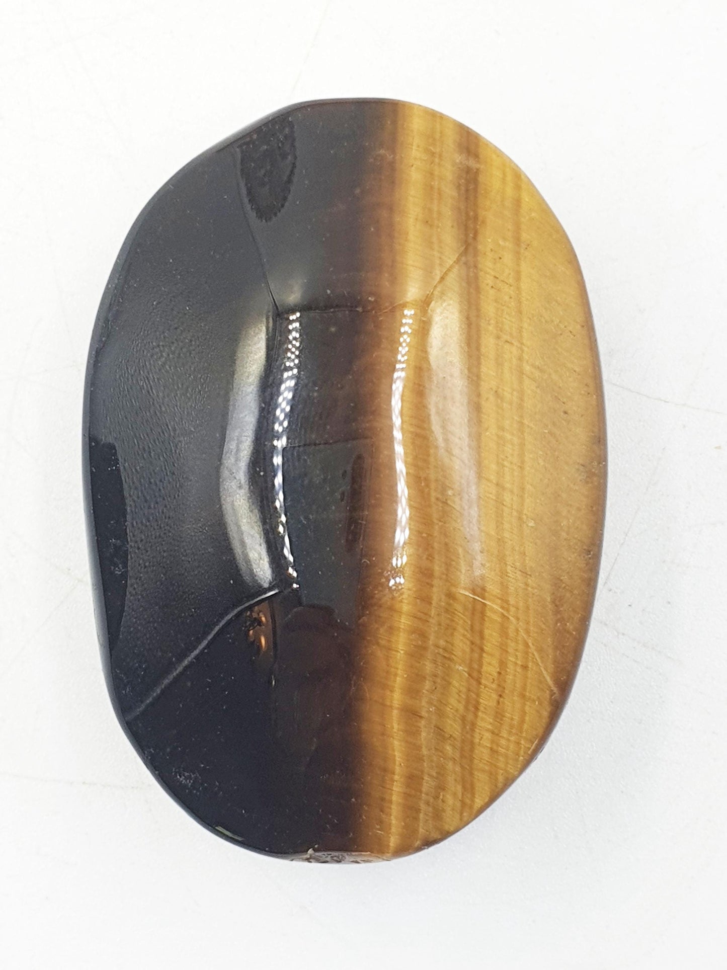 High Grade Yellow Tigers Eye Palm Stone - Protection & Courage Crystal - 70g