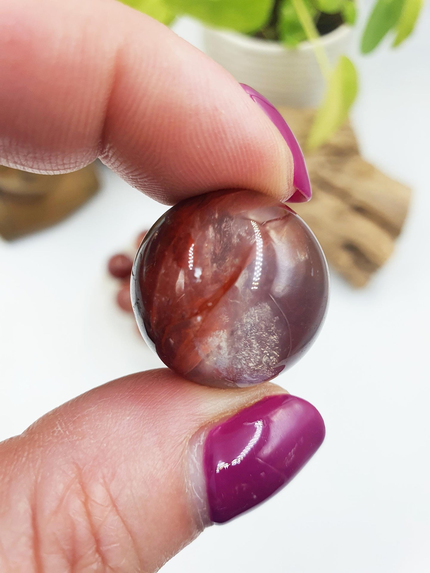 Fire Quartz Mini Spheres - Hematoid Quartz Healing Crystals - Various Sizes