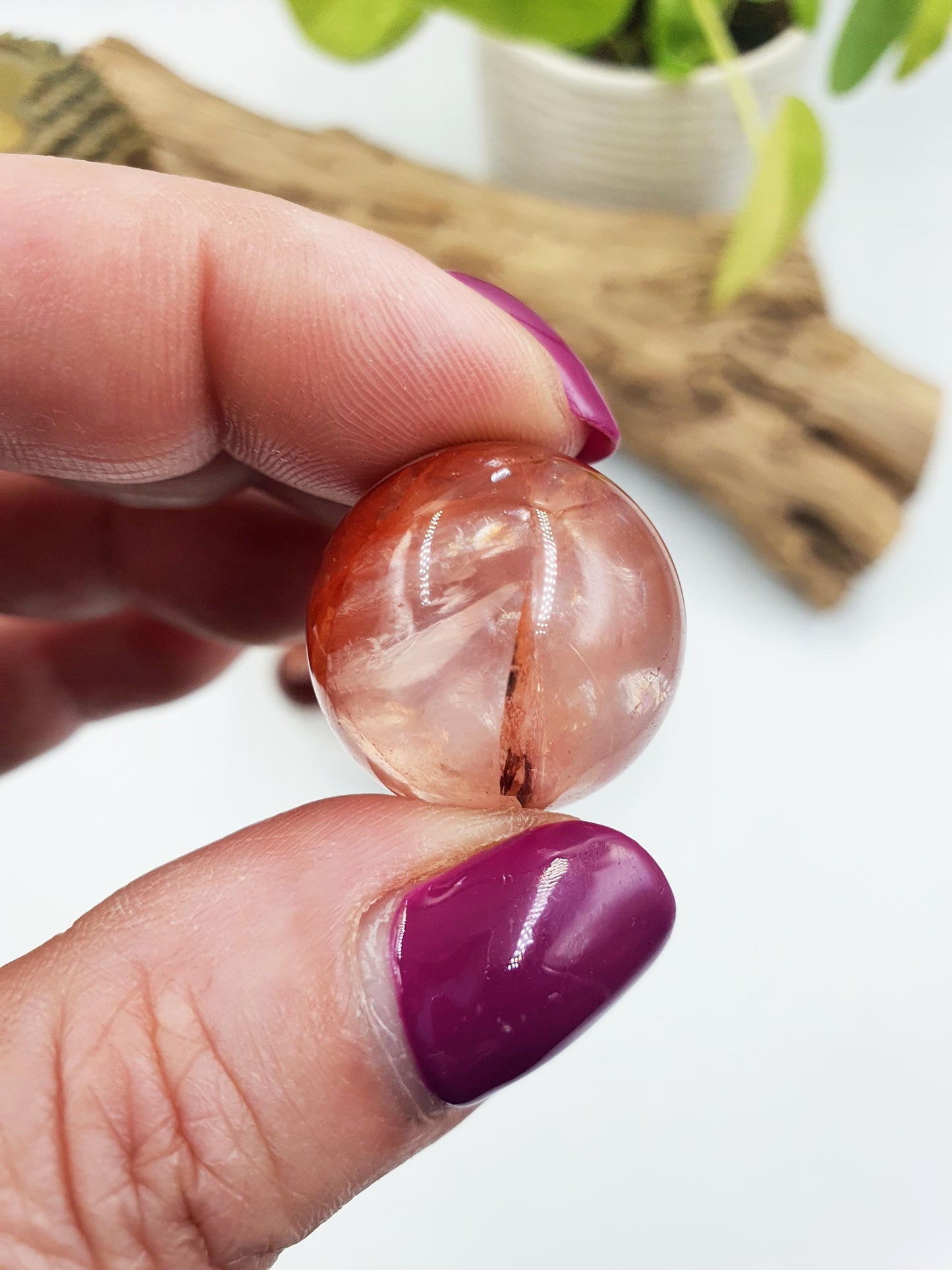 Fire Quartz Mini Spheres - Hematoid Quartz Healing Crystals - Various Sizes