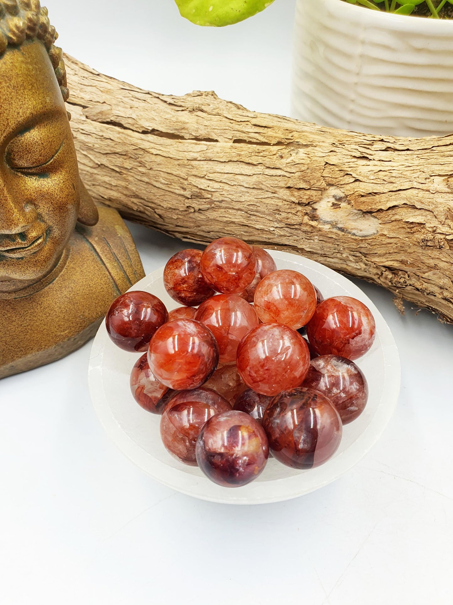 Fire Quartz Mini Spheres - Hematoid Quartz Healing Crystals - Various Sizes