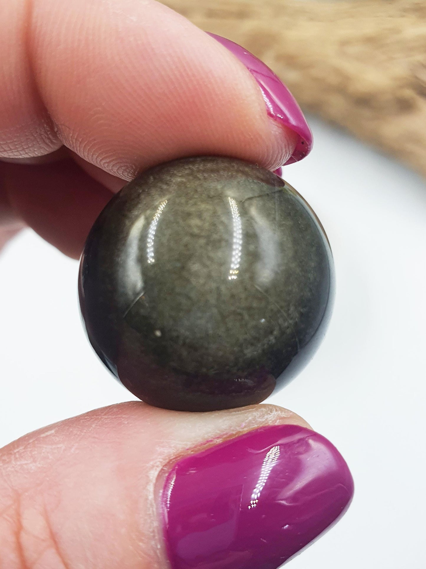 Cute Golden Sheen Obsidian Mini Crystal Sphere / Golden Obsidian Mini Orb / Gold Sheen Mini Crystal Ball - 23+mm