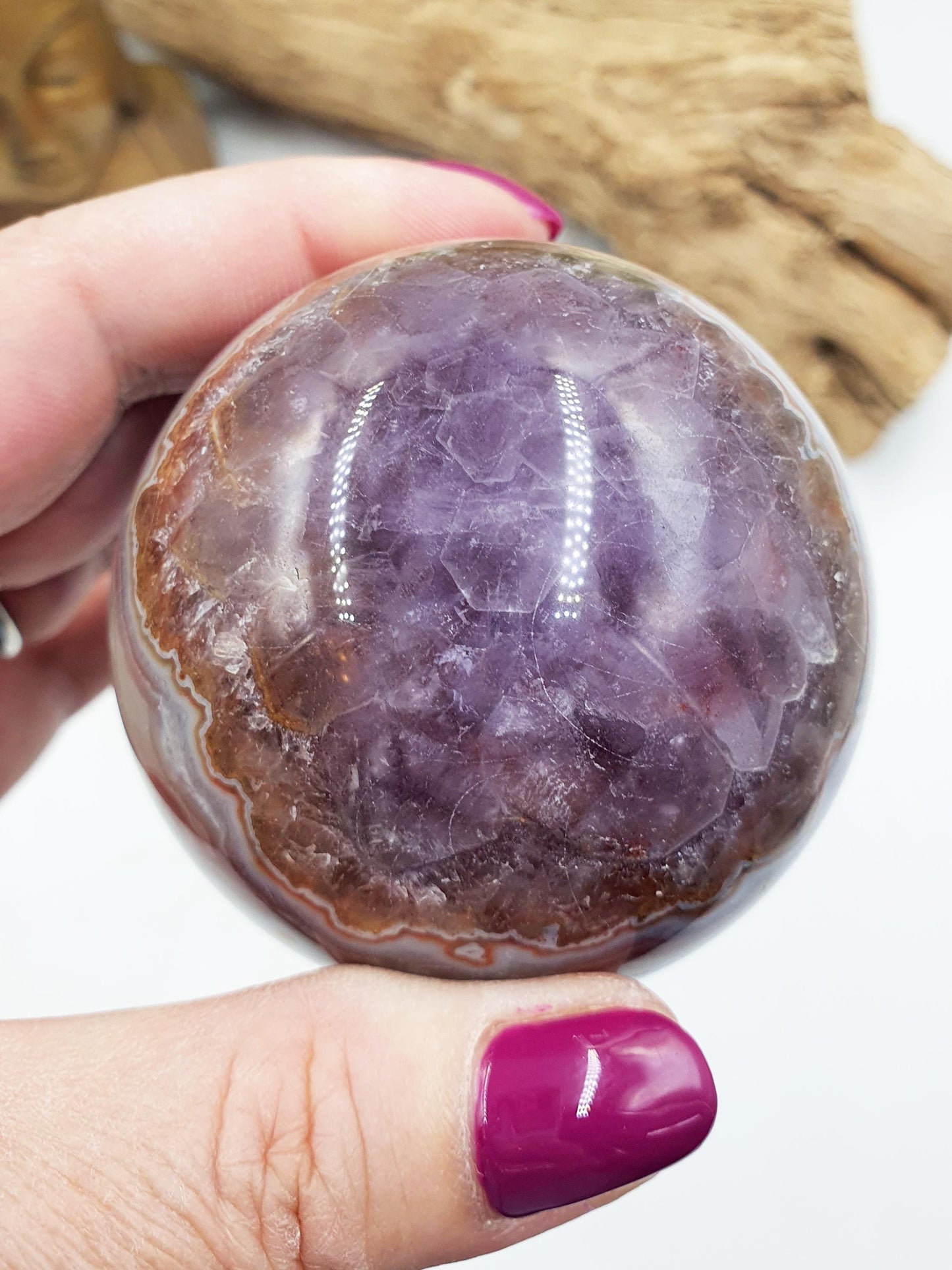 Beautiful Amethyst Agate Sphere / Amethyst Agate Crystal Ball / Amethyst Agate Orb - 62mm