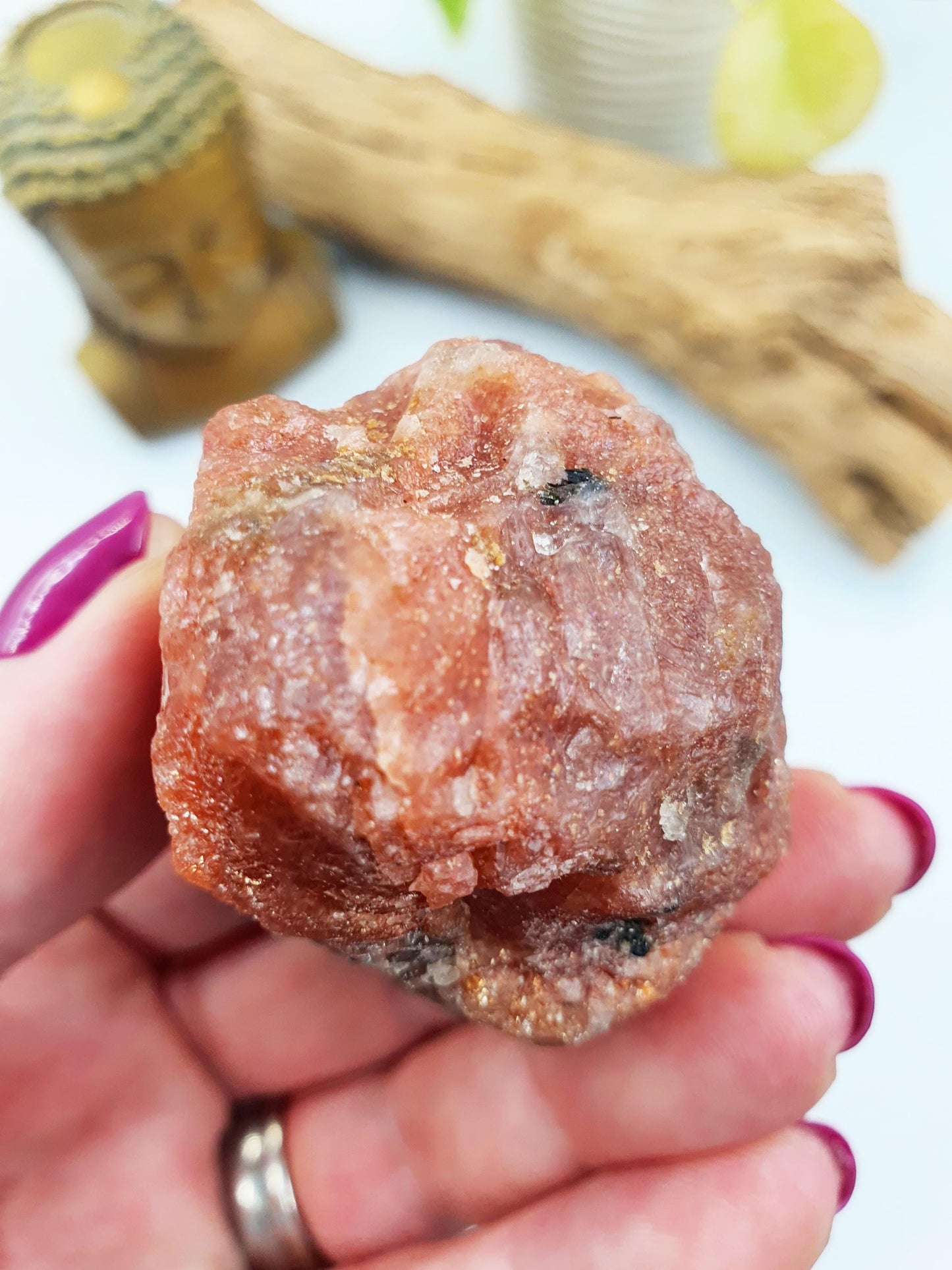 Flashy Raw Sunstone / Sunstone Specimen / Rough Sunstone / Natural Sunstone Chunk - 135g