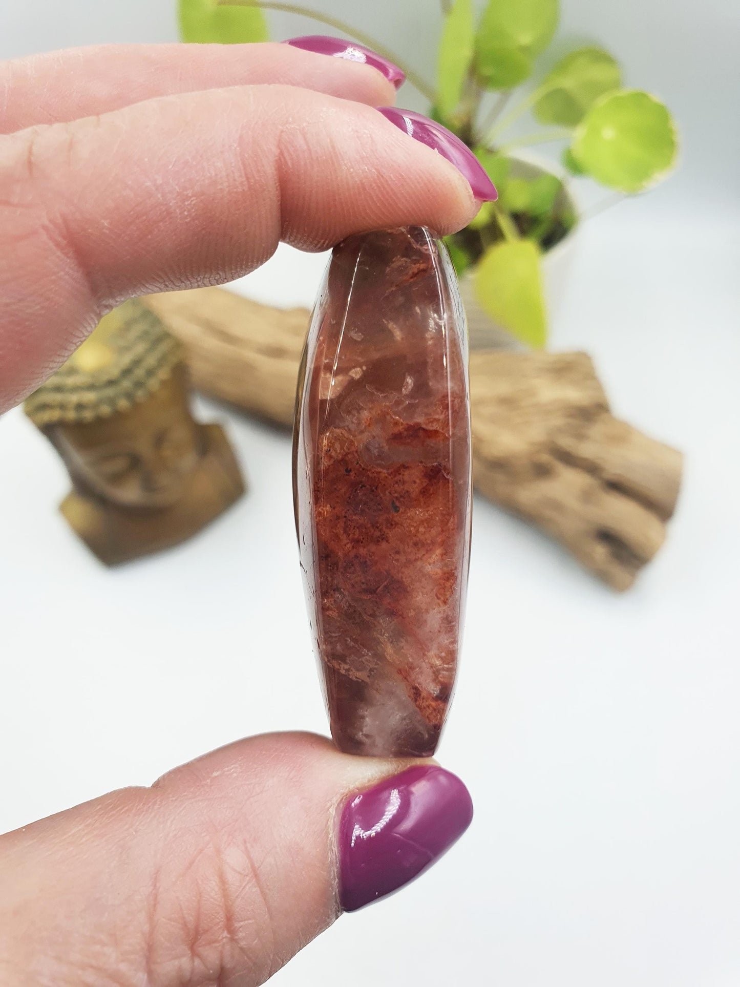Little Fire Quartz Freeform with rainbows/ Hematoid Quartz Freeform / Fire Quartz with Rainbows Chunk - 65g