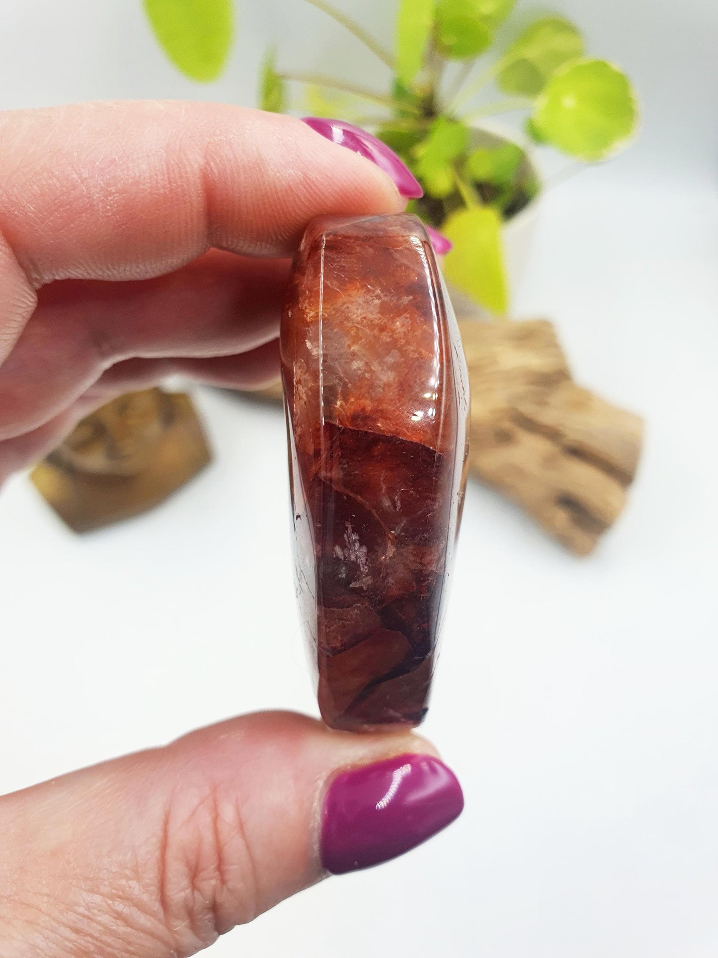 Little Fire Quartz Freeform with rainbows/ Hematoid Quartz Freeform / Fire Quartz with Rainbows Chunk - 65g
