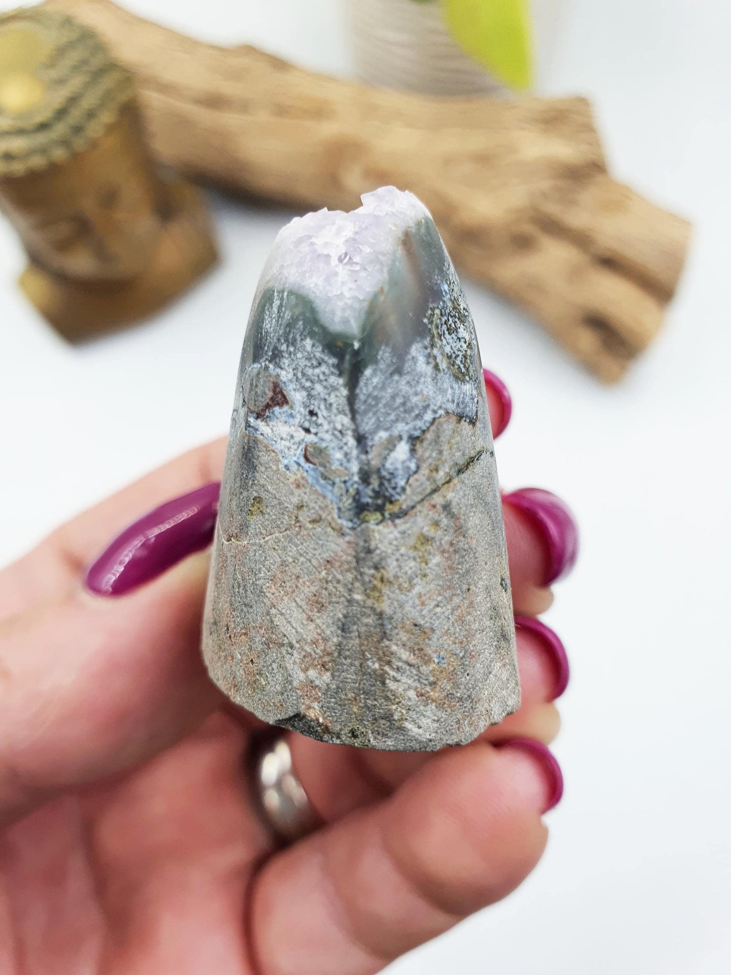 Cute Mini Amethyst Cluster Geode / Amethyst Geode / Amethyst Freeform / Raw Amethyst - 45g