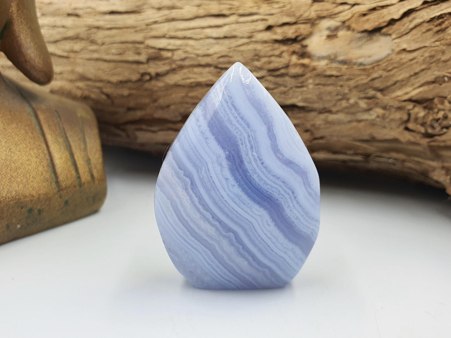 Stunning High Grade Blue Lace Agate Mini Freeform / Blue Banded Agate Stabding Polished Tower / A Grade Blue Lace Agate - 45g