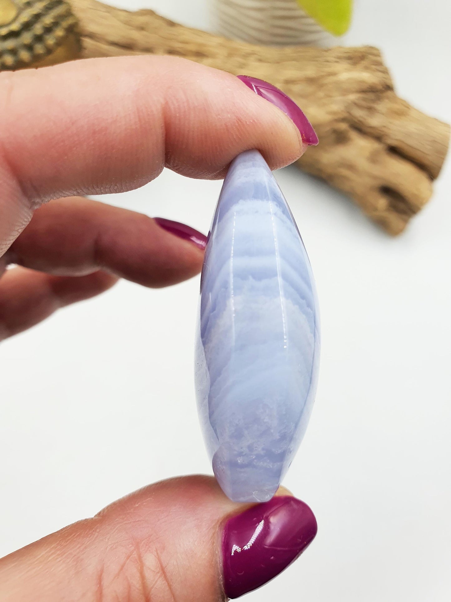 Stunning High Grade Blue Lace Agate Mini Freeform / Blue Banded Agate Stabding Polished Tower / A Grade Blue Lace Agate - 45g