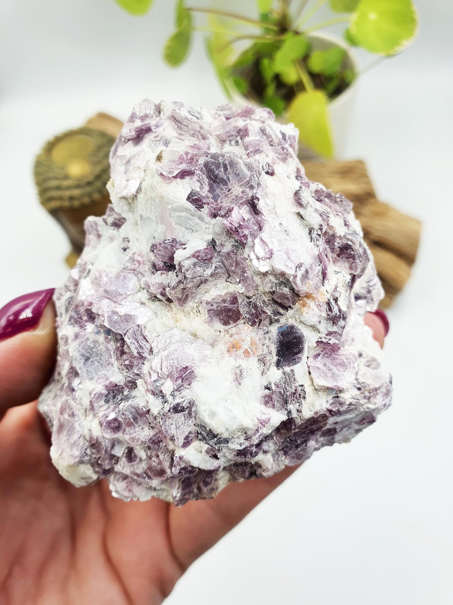 Sparkly Raw Purple Mica / Large Purple Mica Palm Specimen / Lepidolite Raw / Rough Purple Mica / Purple Mica Chunk - 270g