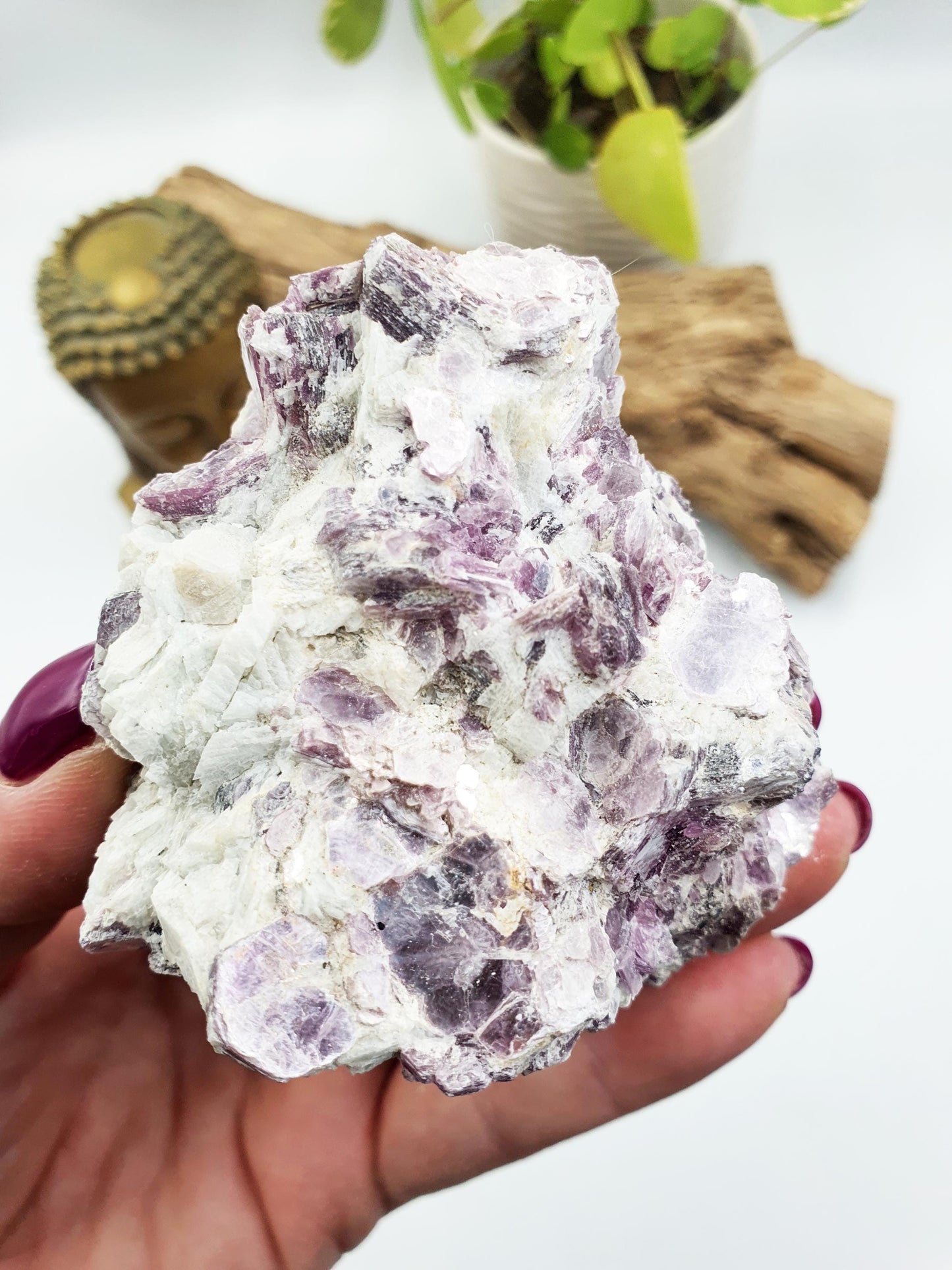 Sparkly Raw Purple Mica / Large Purple Mica Palm Specimen / Lepidolite Raw / Rough Purple Mica / Purple Mica Chunk - 270g