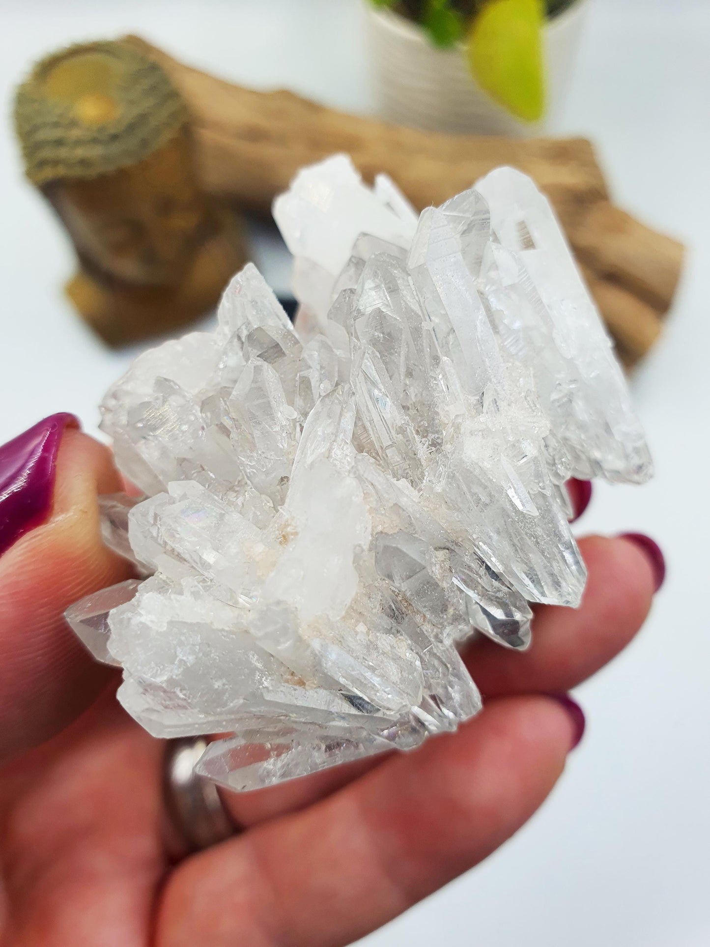 Cute Chrysanthemum Quartz Cluster / Raw Quartz Cluster / Mini Quartz Cluster - 88g