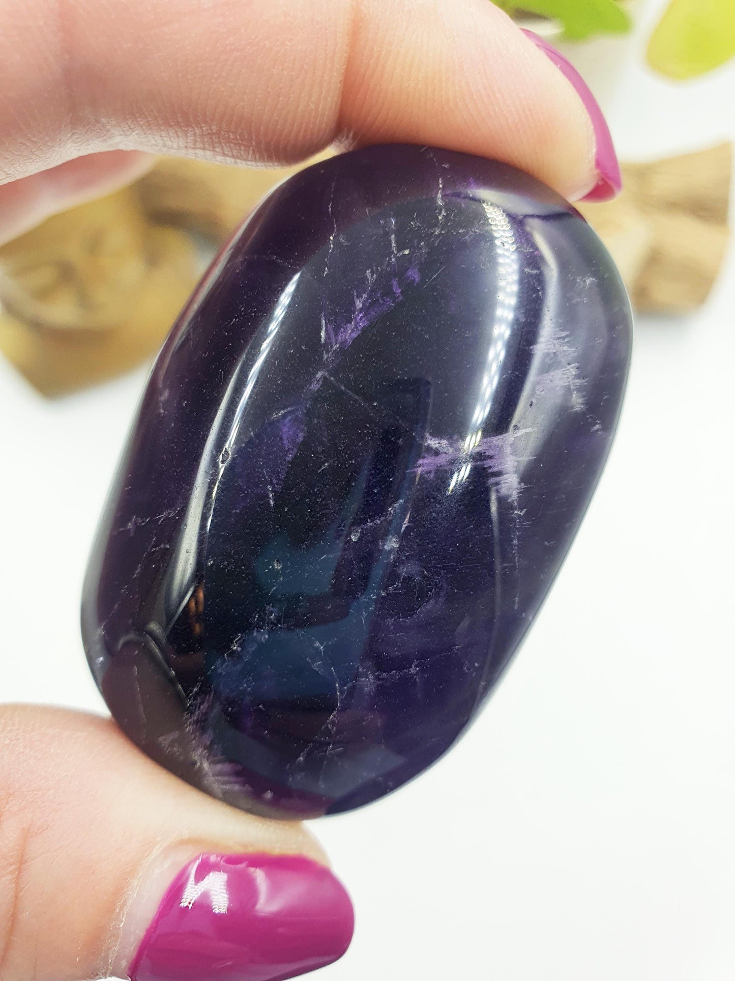 Amethyst Palm Stone - Calming & Spiritual Healing Crystal - 85g