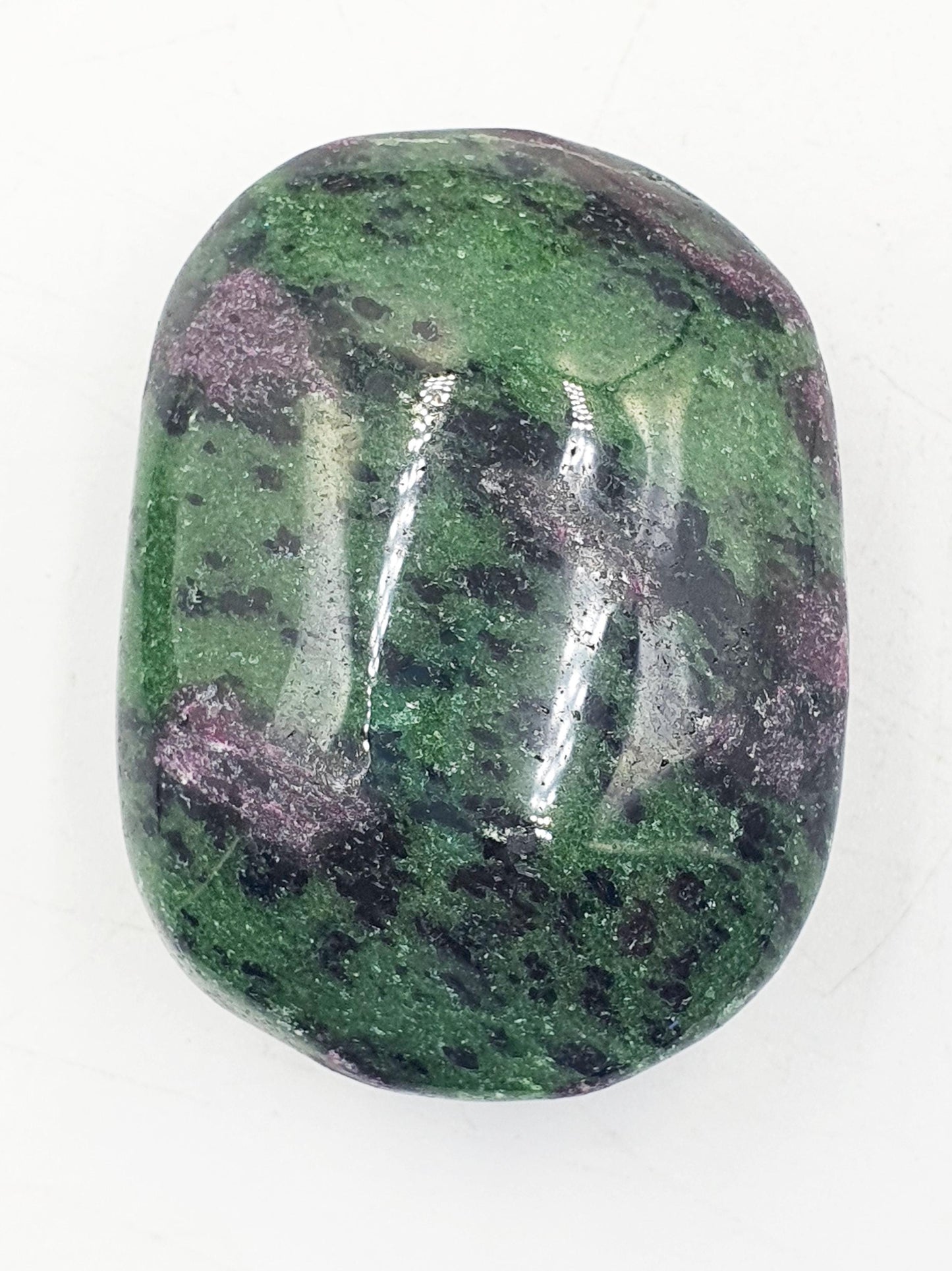 Ruby in Zoisite Palm Stone - Heart Chakra & Vitality Healing Crystal - 95g