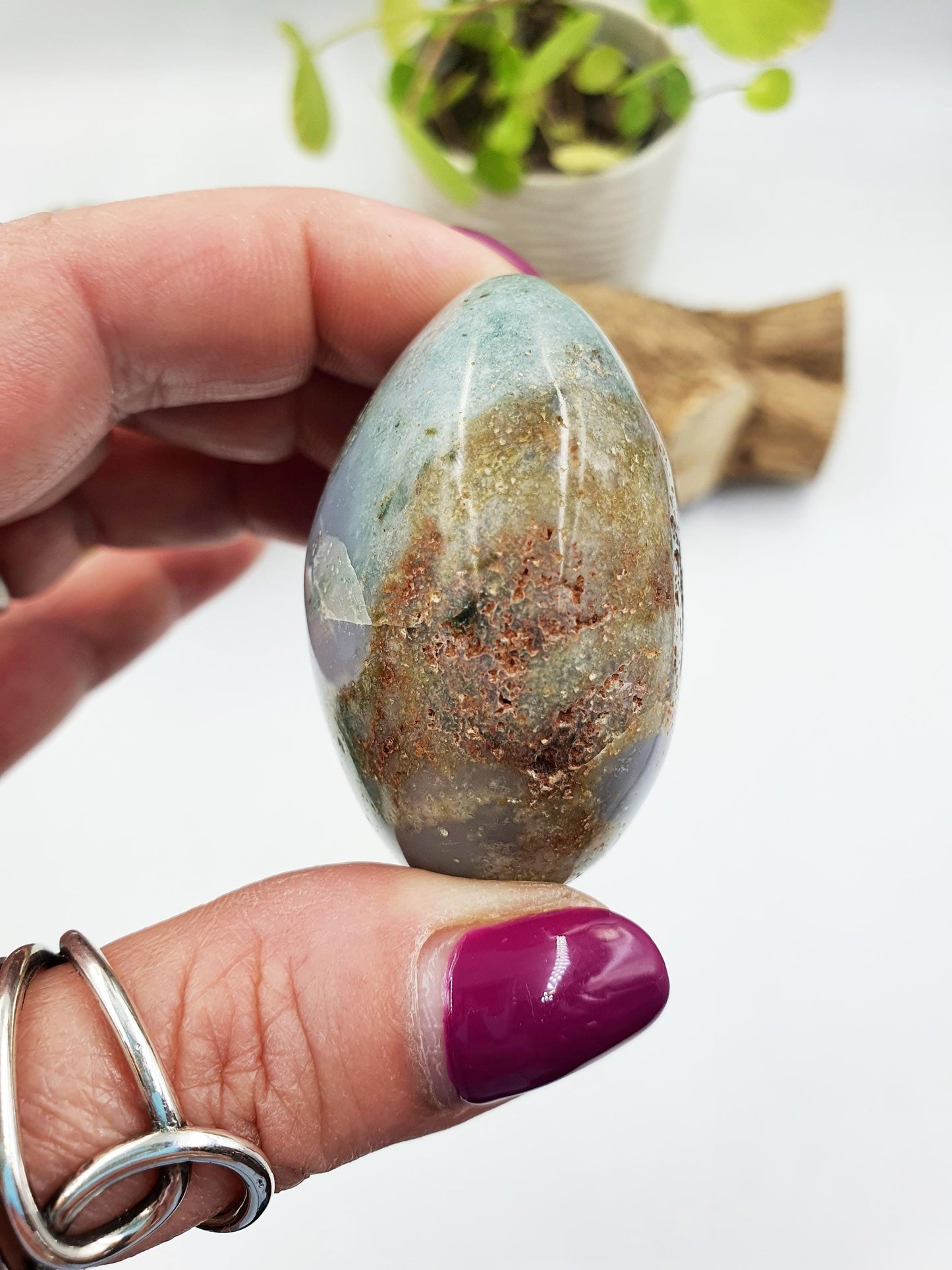 Ocean Jasper Palm - Joy & Renewal Healing Crystal - 105g