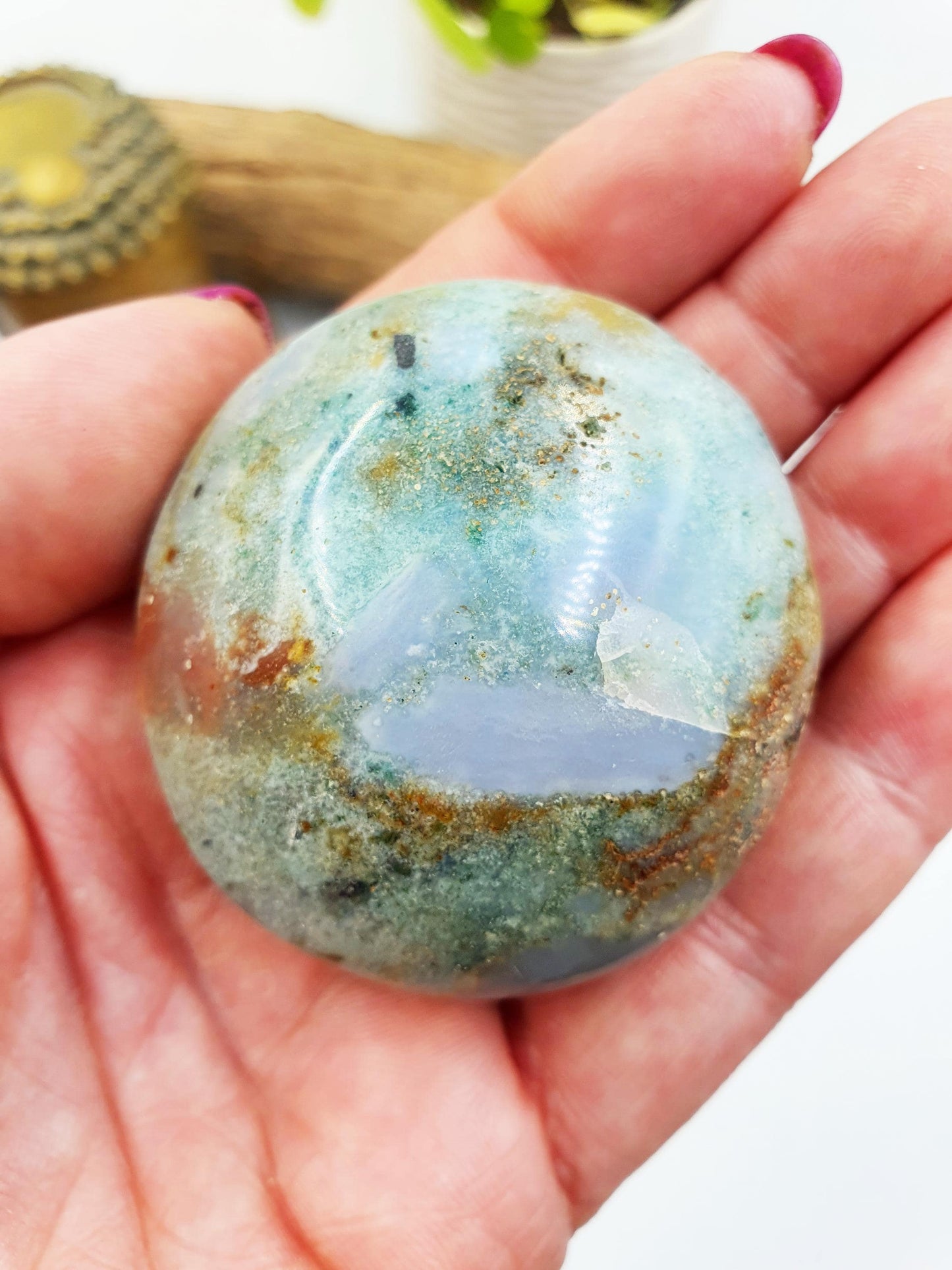 Ocean Jasper Palm - Joy & Renewal Healing Crystal - 105g