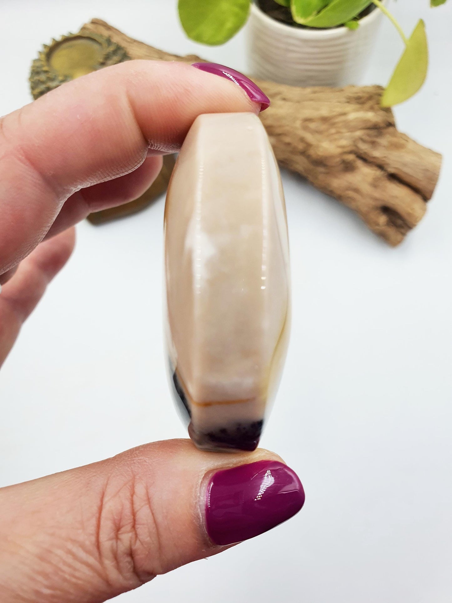 Unique Mookaite Jasper Palm with Dendritic / Mookaite Jasper Palm Stone / Pocket Stone / Meditation Palm / Reiki Crystal Palm - 90g