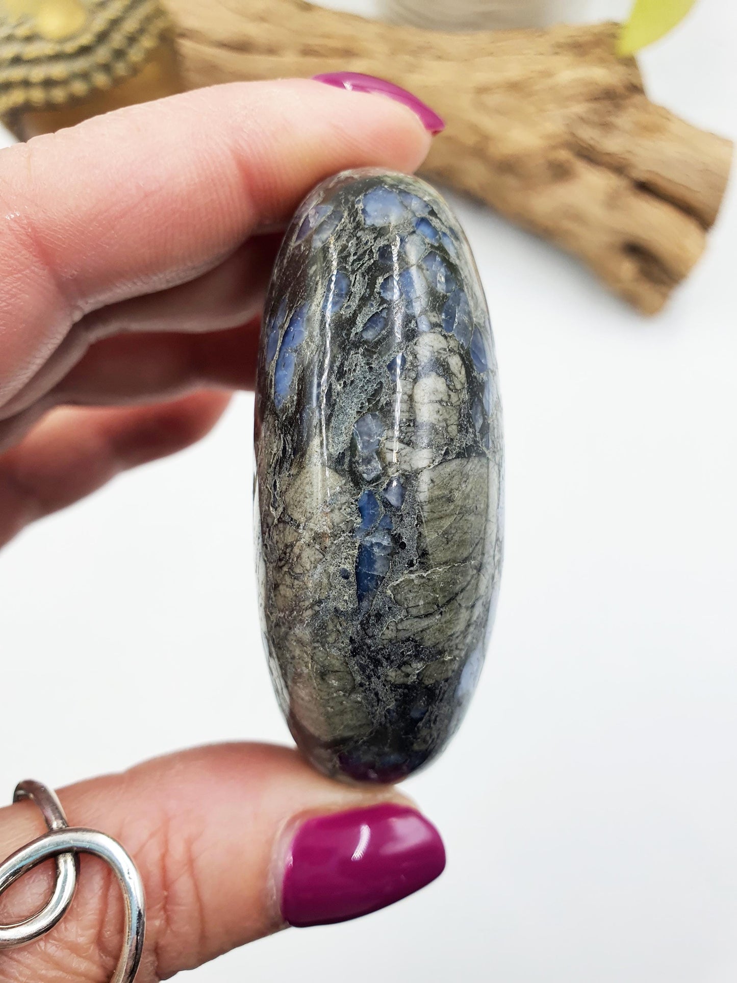 Que Sera (Llanite) Palm / Que Sera Palm Stone / Llanite Pocket Stone / Meditation Palm / Reiki Crystal Palm - 110g