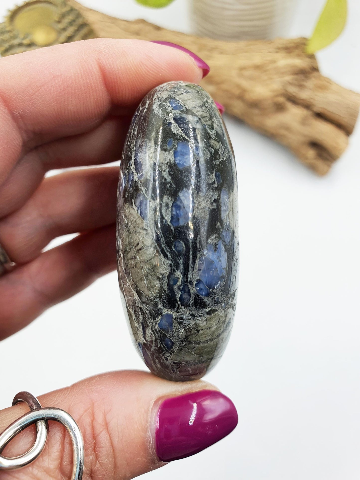 Que Sera (Llanite) Palm / Que Sera Palm Stone / Llanite Pocket Stone / Meditation Palm / Reiki Crystal Palm - 110g