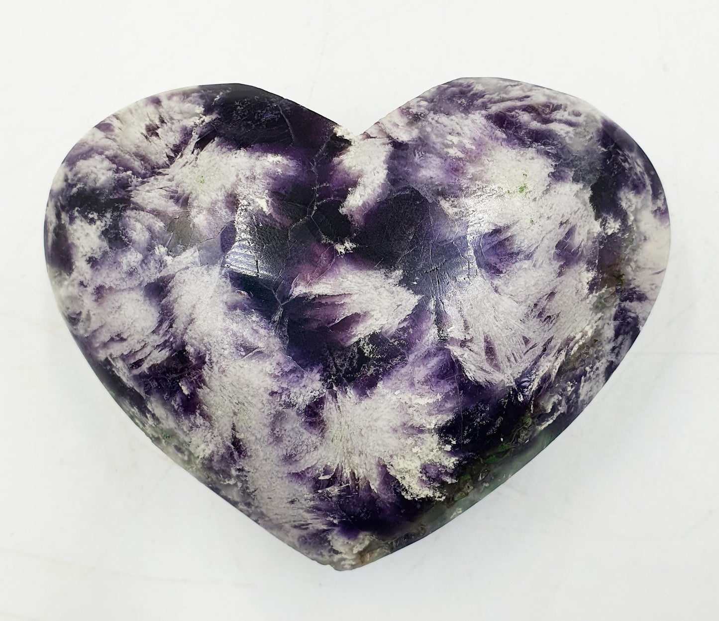 Incredible Feather Fluorite Puff Heart / Feather Fluorite Crystal Heart / Fluorite Heart / Crystal Heart - 170g