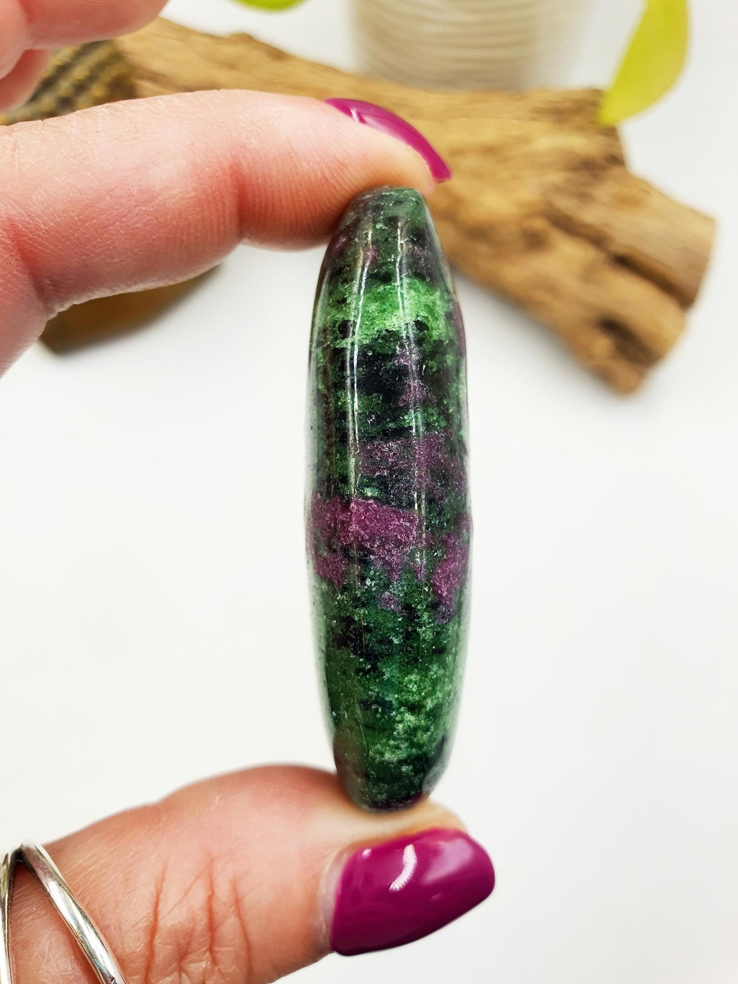 Ruby in Zoisite Palm / Ruby Zoisite Palm Stone / Anyolite Palm / Pocket Crystal / Meditation Palm / Reiki Crystal Palm - 65g